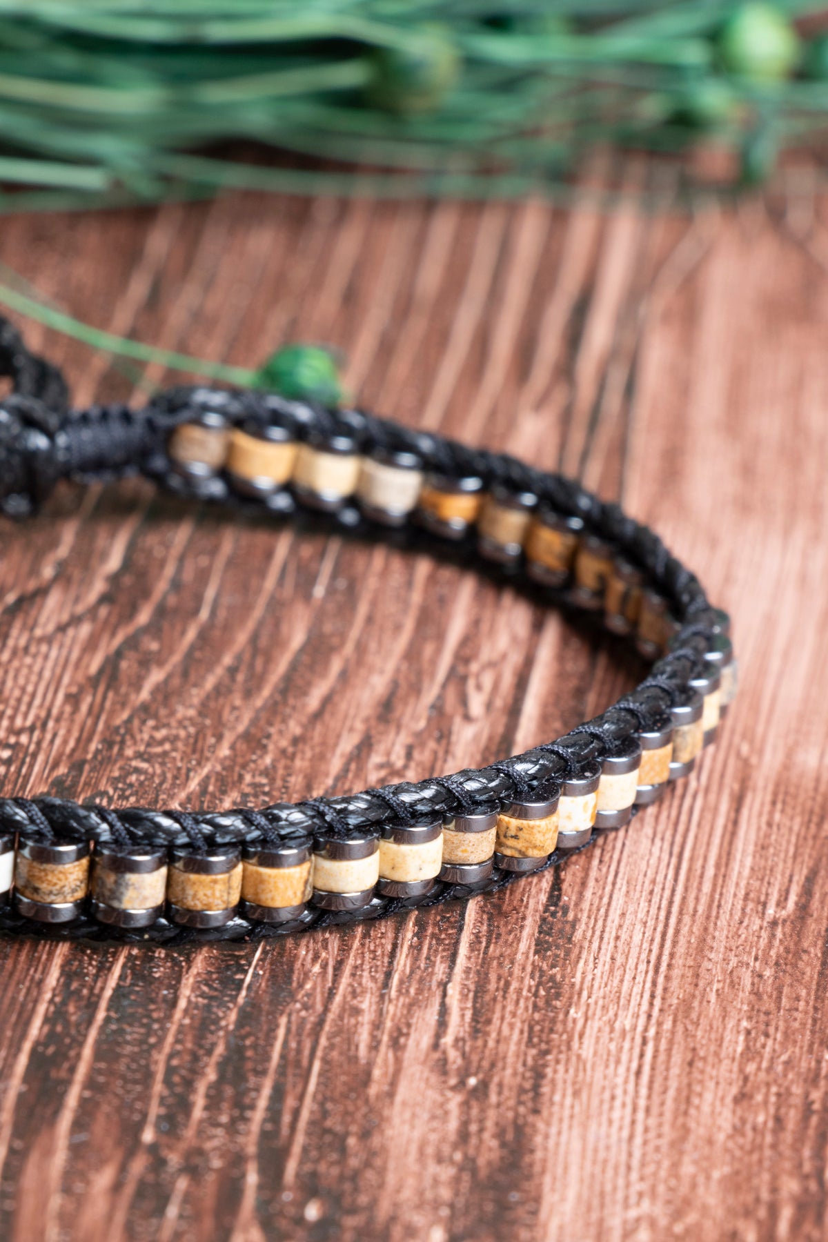 Image of Sertifikalı Jasper - Hematit Doğal Taş Erkek Bileklik