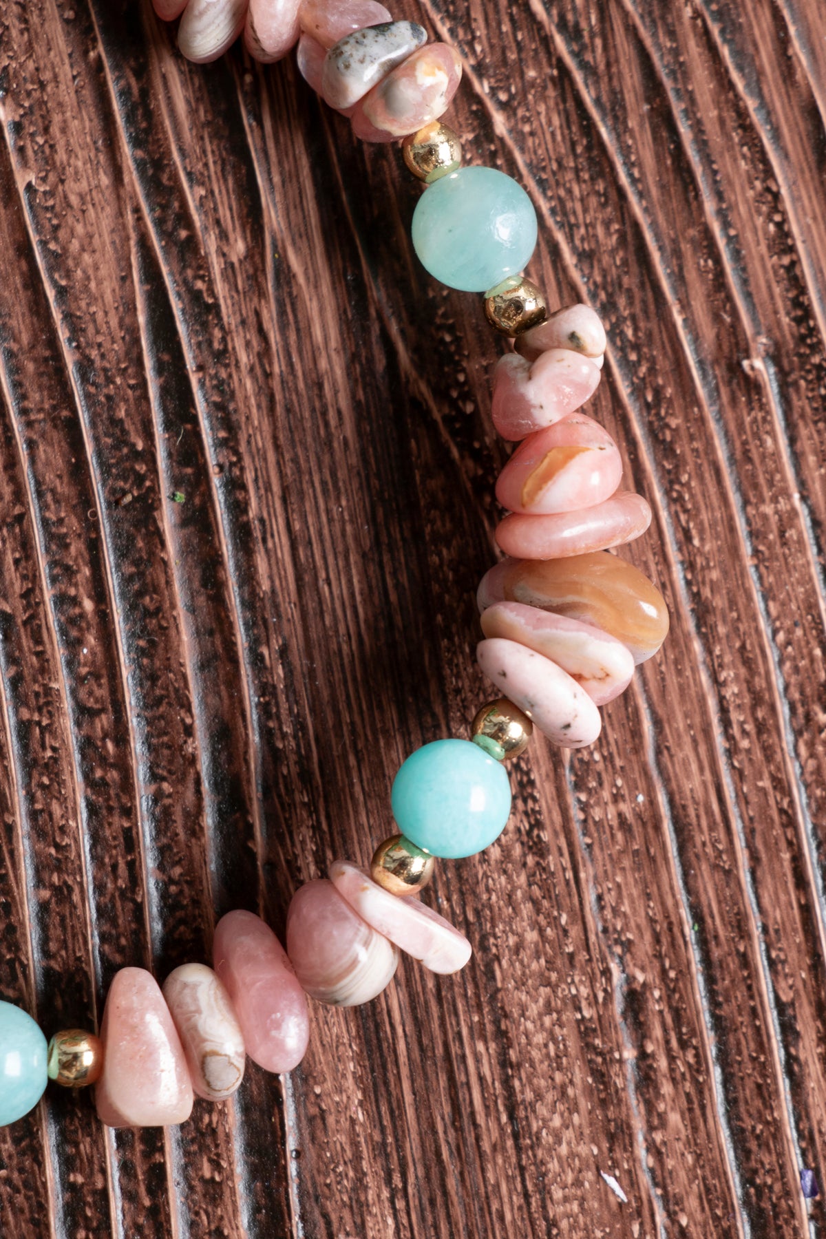 Image of Orijinal Sertifikalı Amazonit Rodokrozit Doğal Taş Gümüş Kapama Bileklik