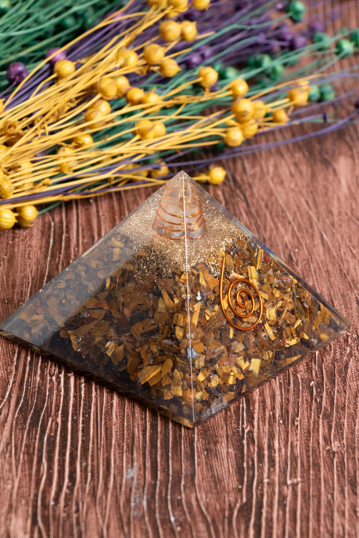 Image of Sertifikalı Kaplan Gözü Doğal Taş Kariyer Piramidi S.K: 0012