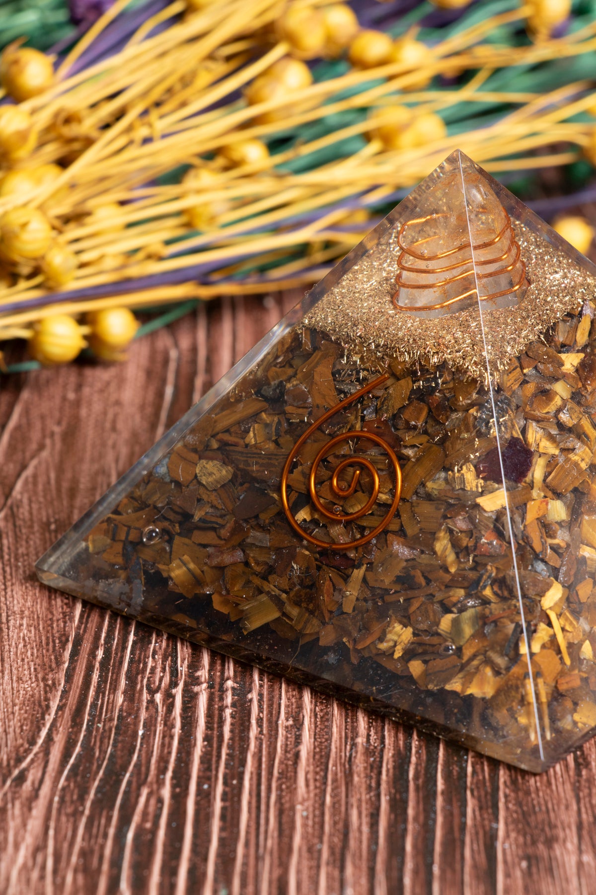 Image of Sertifikalı Kaplan Gözü Doğal Taş Kariyer Piramidi S.K: 0012