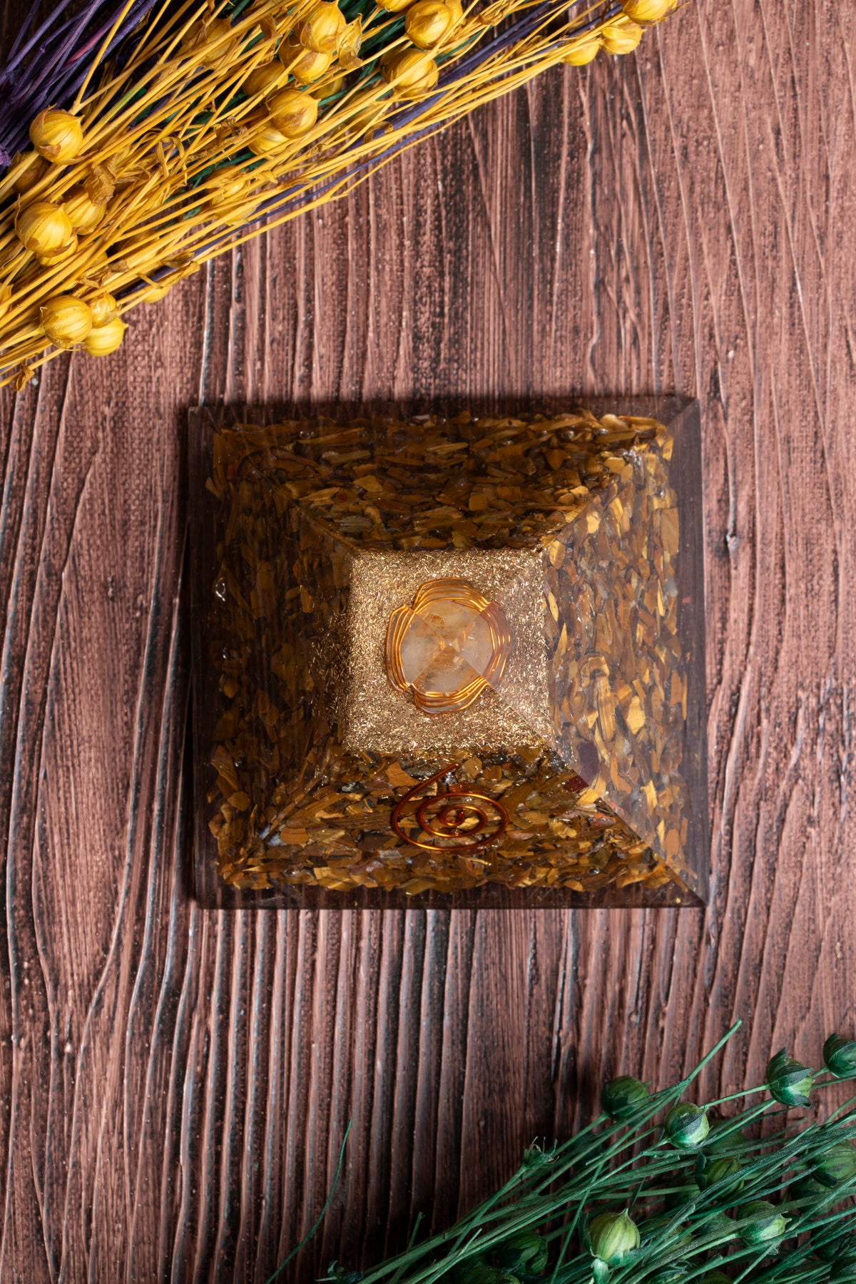 Image of Sertifikalı Kaplan Gözü Doğal Taş Kariyer Piramidi S.K: 0012