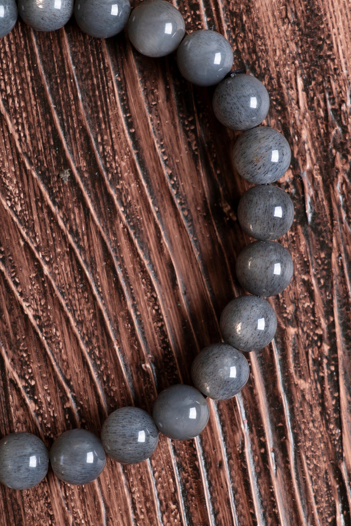 Image of Orijinal Sertifikalı Siyah Ay Taşı (8mm) Doğal Taş Bileklik