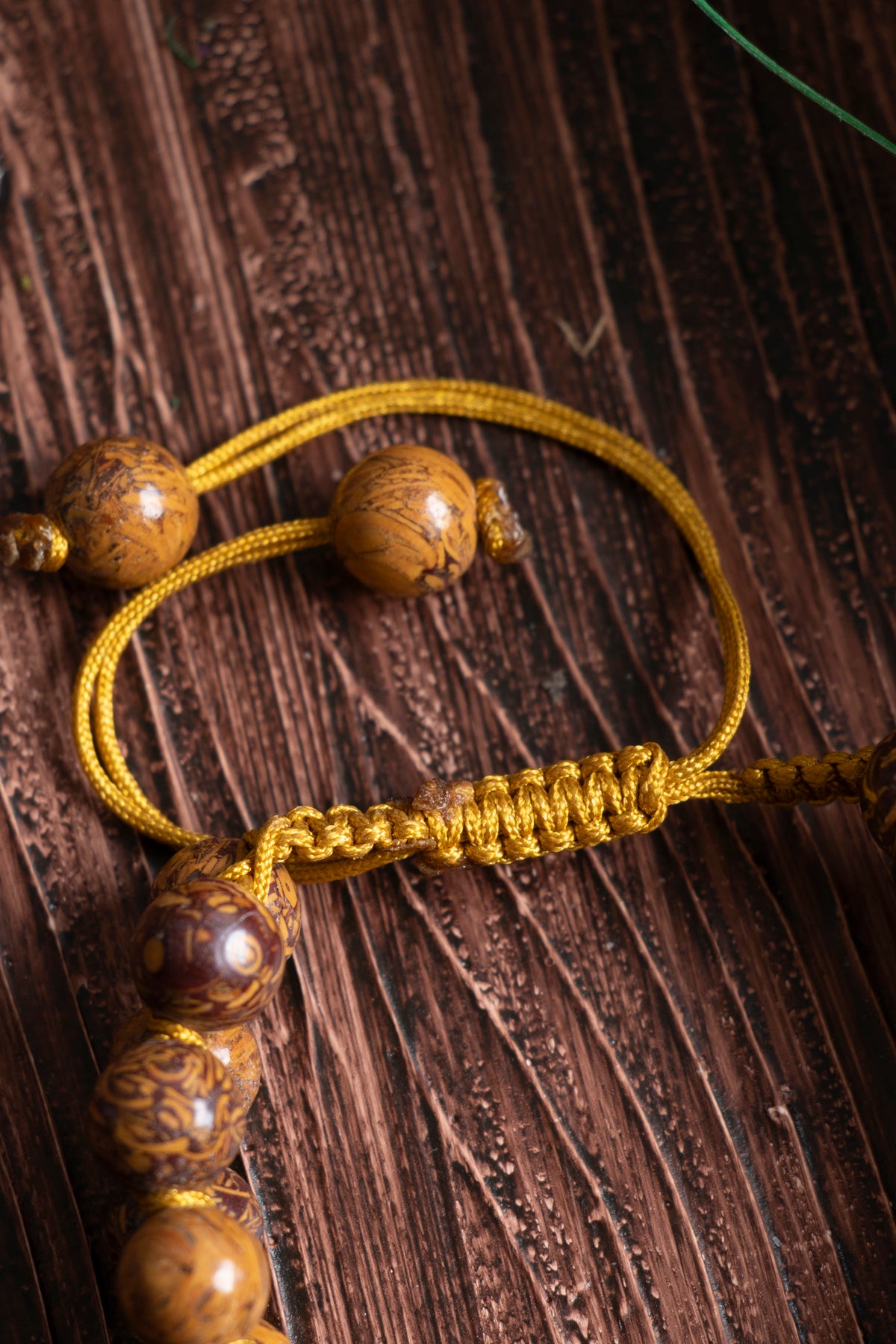 Image of Orijinal Sertifikalı Jasper Doğal Taş Çift Sıra Makrome Bileklik