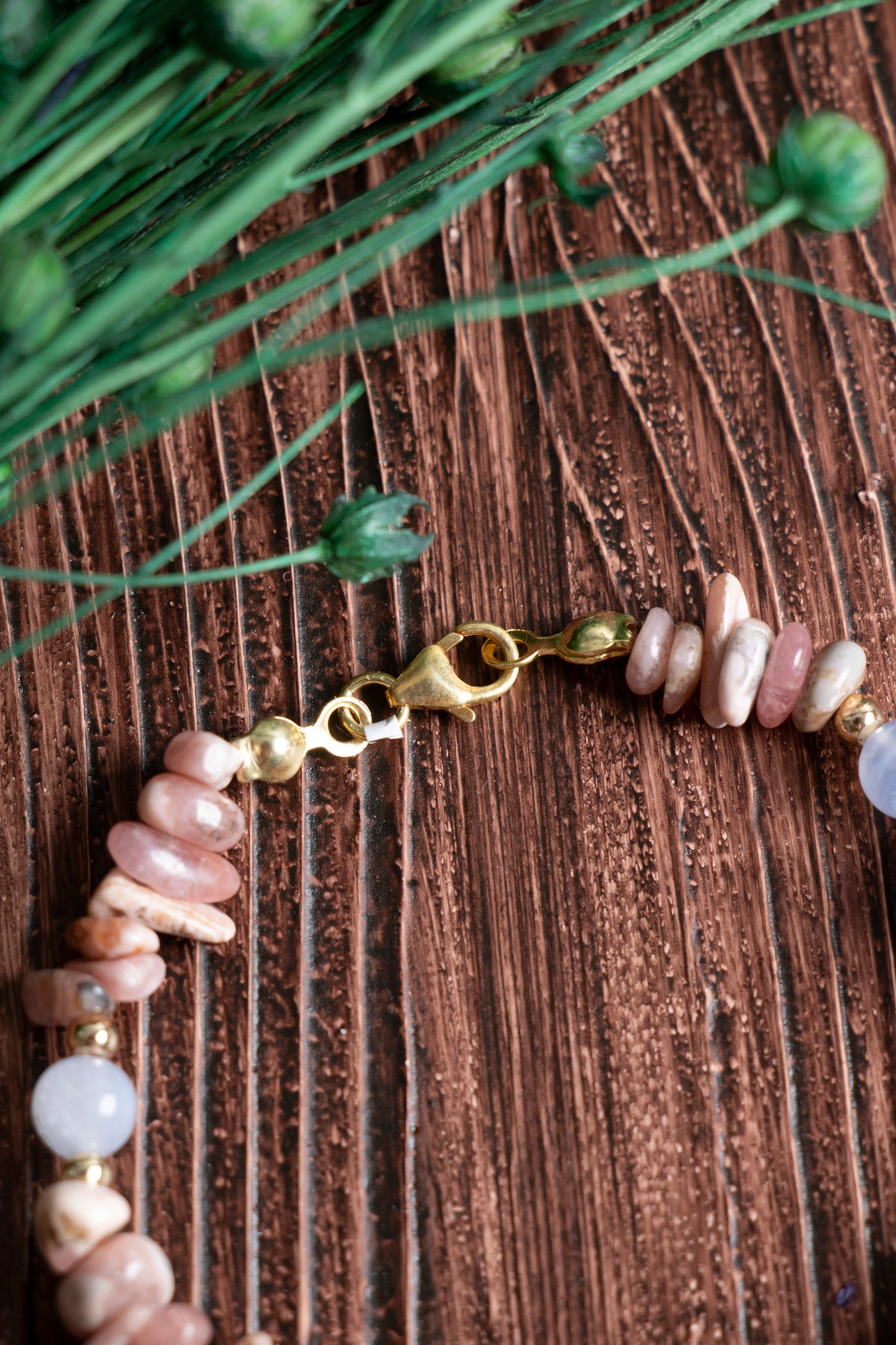 Image of Orijinal Sertifikalı Kalsedon Rodokrozit Doğal Taş Gümüş Kapama Bileklik