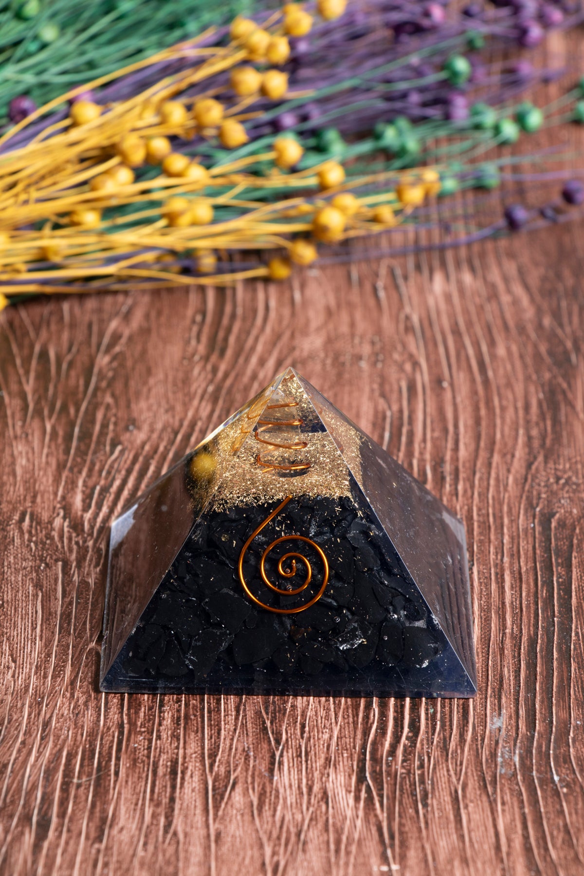 Image of Sertifikalı Şungit Doğal Taş Elektro-Stres Piramidi S.K: 0022