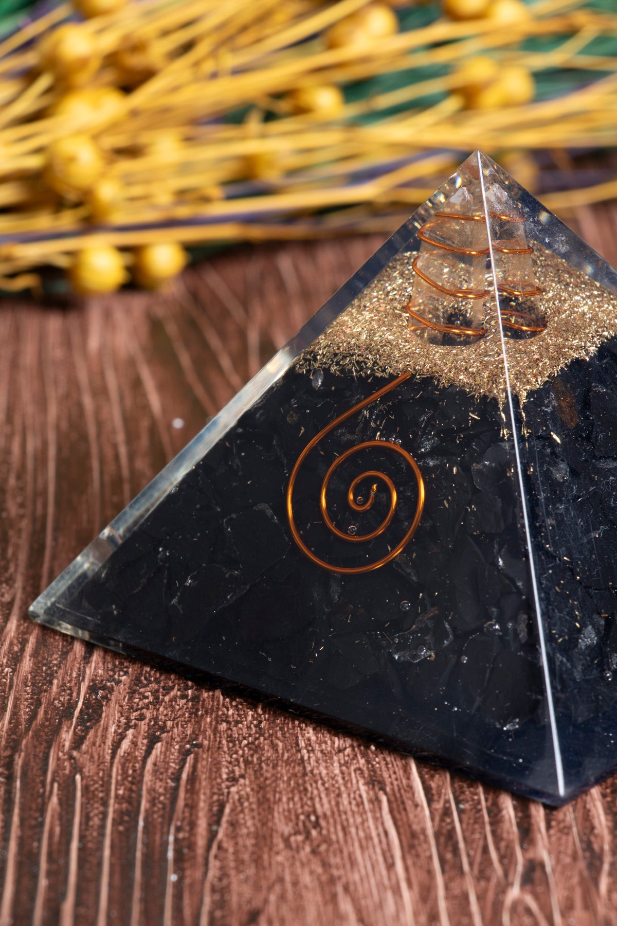 Image of Sertifikalı Şungit Doğal Taş Elektro-Stres Piramidi S.K: 0022