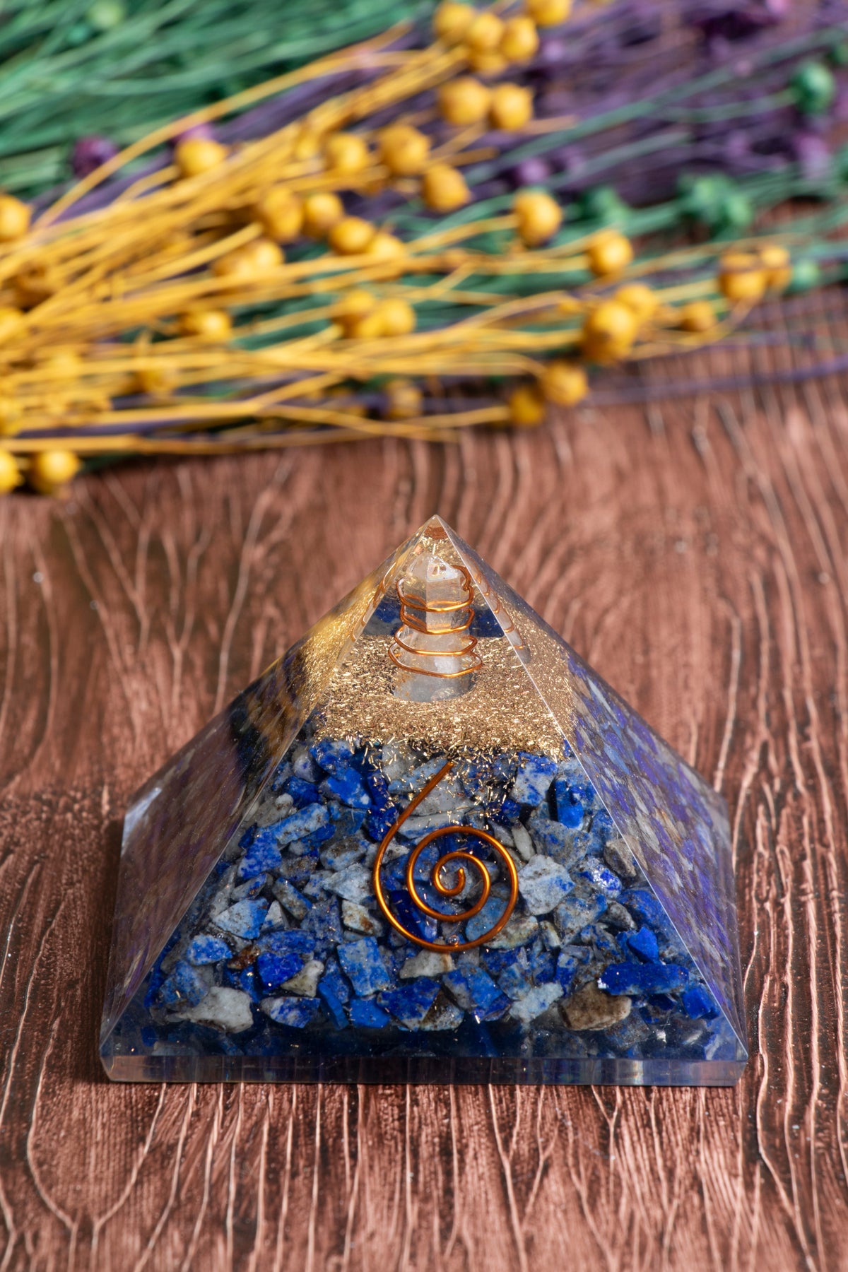 Image of Sertifikalı Lapis Lazuli Doğal Taş Derin Bilgelik Piramidi S.K: 0024