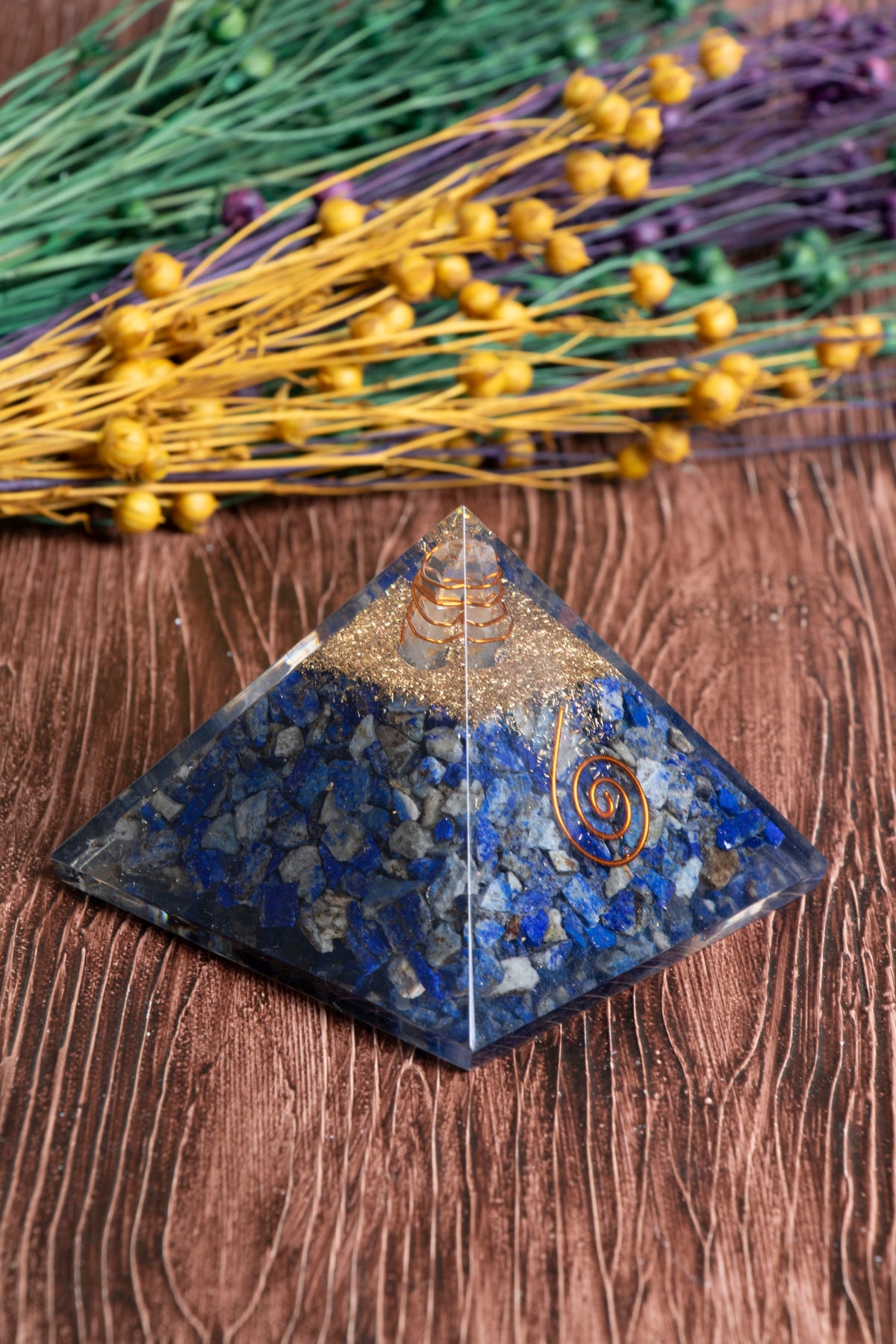 Image of Sertifikalı Lapis Lazuli Doğal Taş Derin Bilgelik Piramidi S.K: 0024