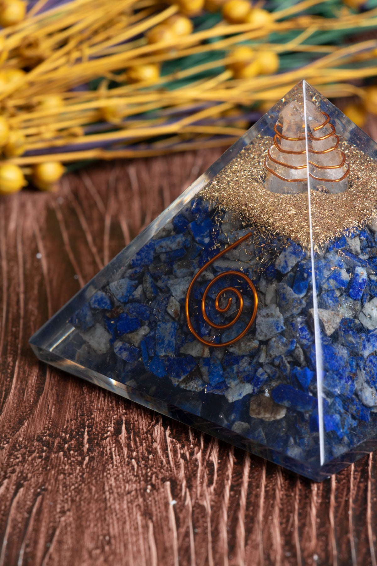 Image of Sertifikalı Lapis Lazuli Doğal Taş Derin Bilgelik Piramidi S.K: 0024