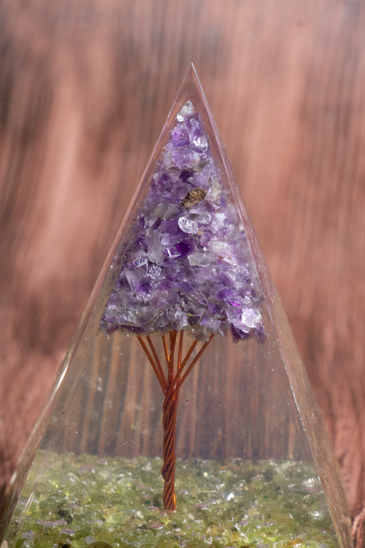 Image of Sertifikalı Zebercet- Ametist Doğal Taş Pozitif Frekans Piramidi S.K: 0027