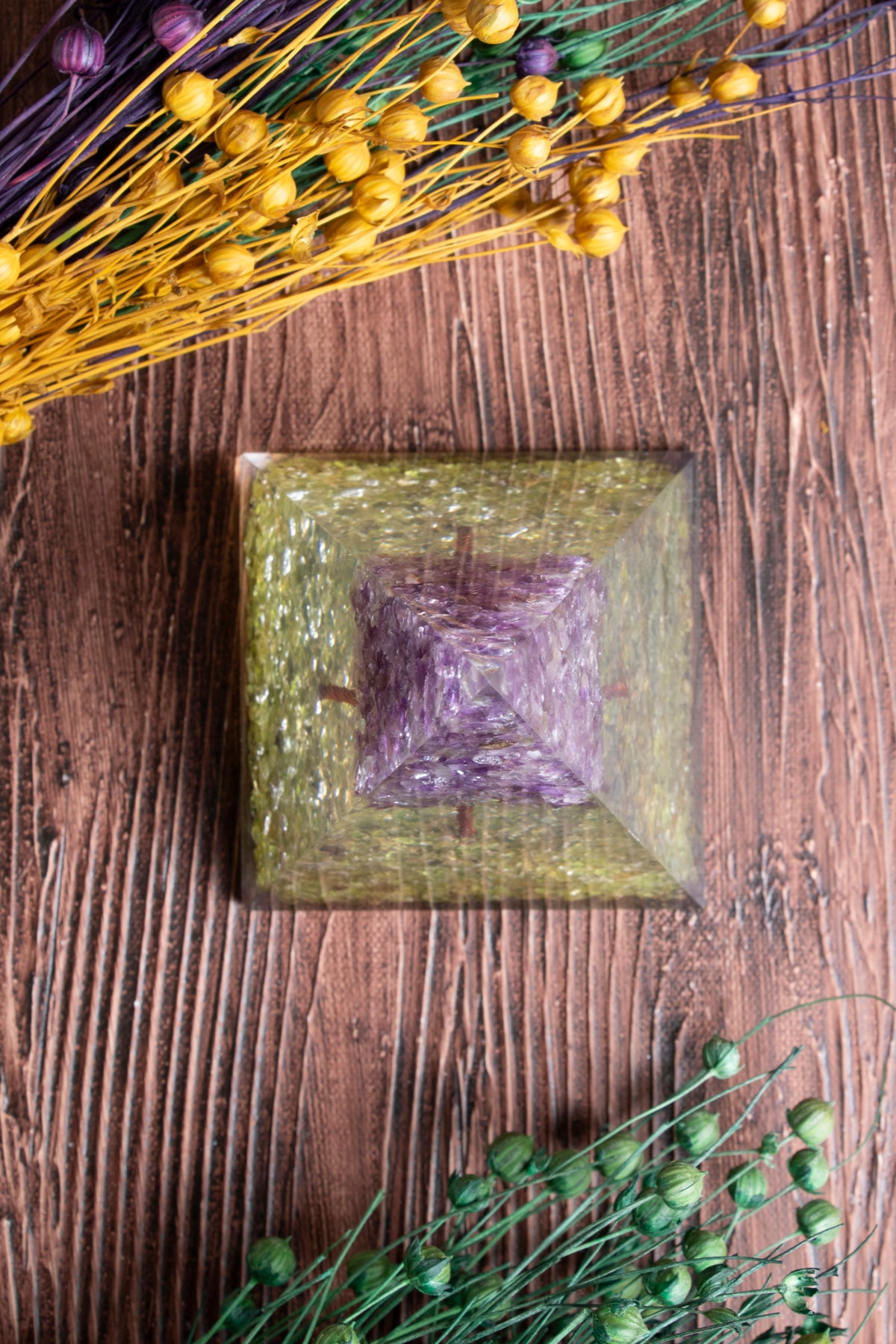 Image of Sertifikalı Zebercet- Ametist Doğal Taş Pozitif Frekans Piramidi S.K: 0027