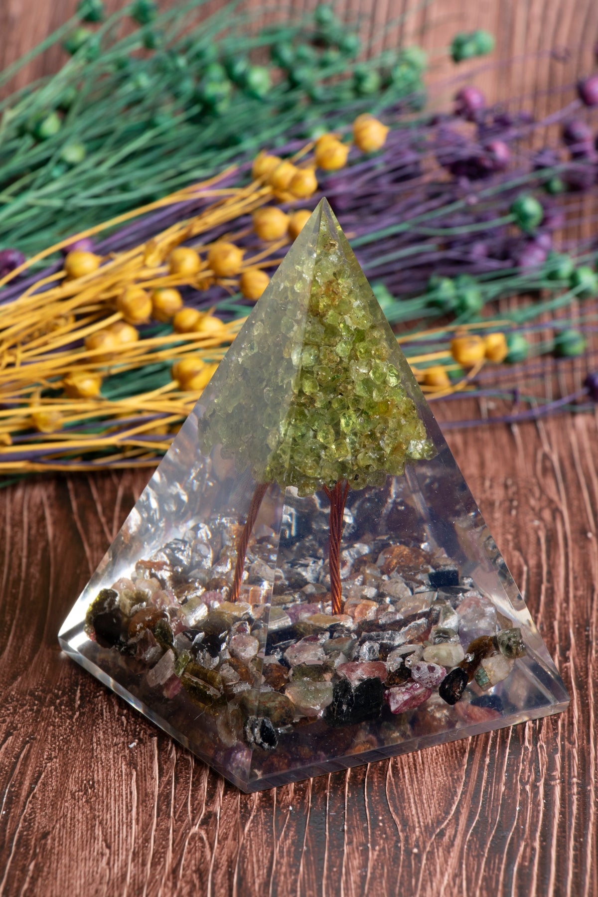 Image of Sertifikalı Turmalin Zebercet Doğal Taş Huzur Piramidi S.K: 0031