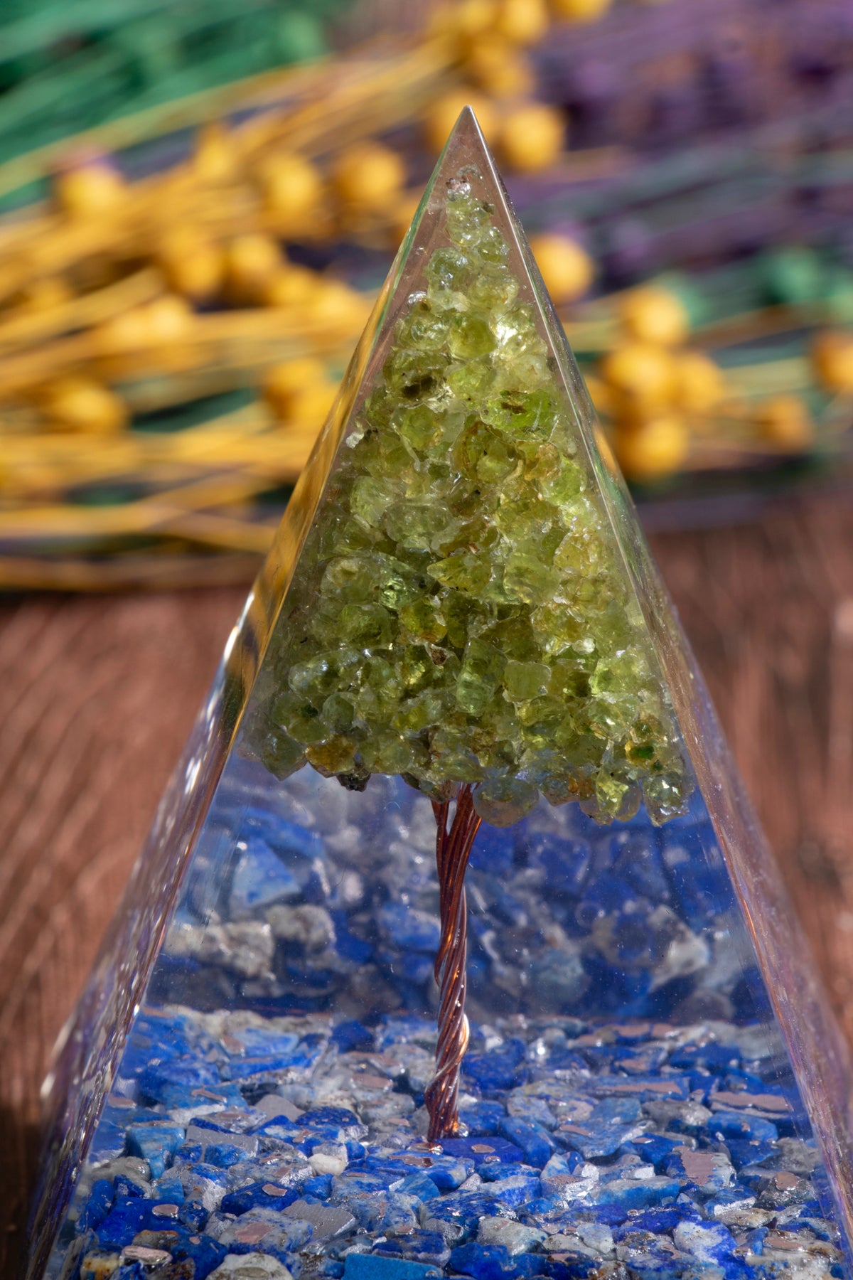 Image of Sertifikalı Lapis Lazuli & Zebercet Ağaçlı Piramit - Hikmet Piramidi S.K:0037