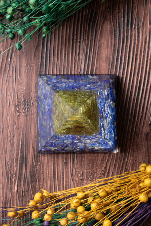Sertifikalı Lapis Lazuli & Zebercet Ağaçlı Piramit - Hikmet Piramidi S.K:0037