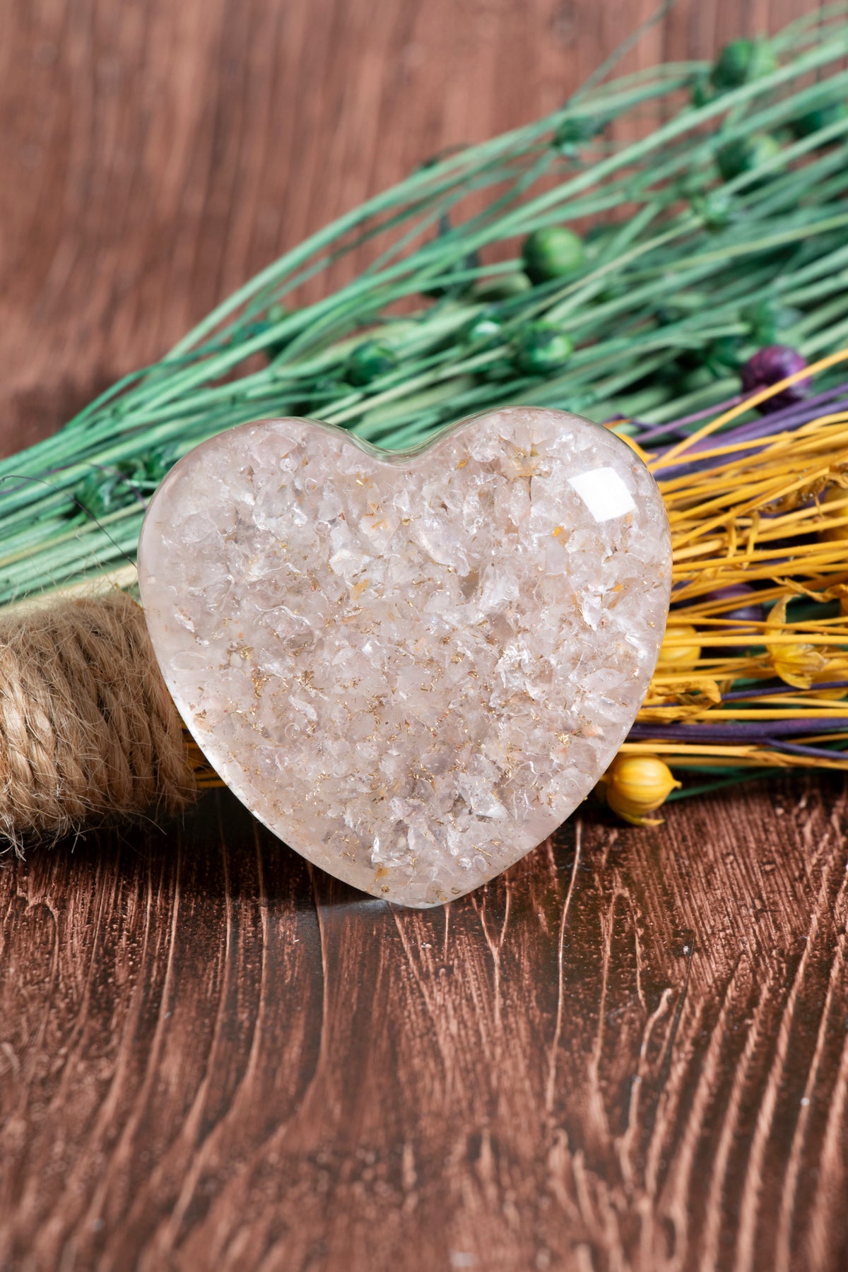 Image of Sertifikalı Pembe Kuvars - Öz Sevgi ve Duygusal Şifa Kalbi S.K: 0040