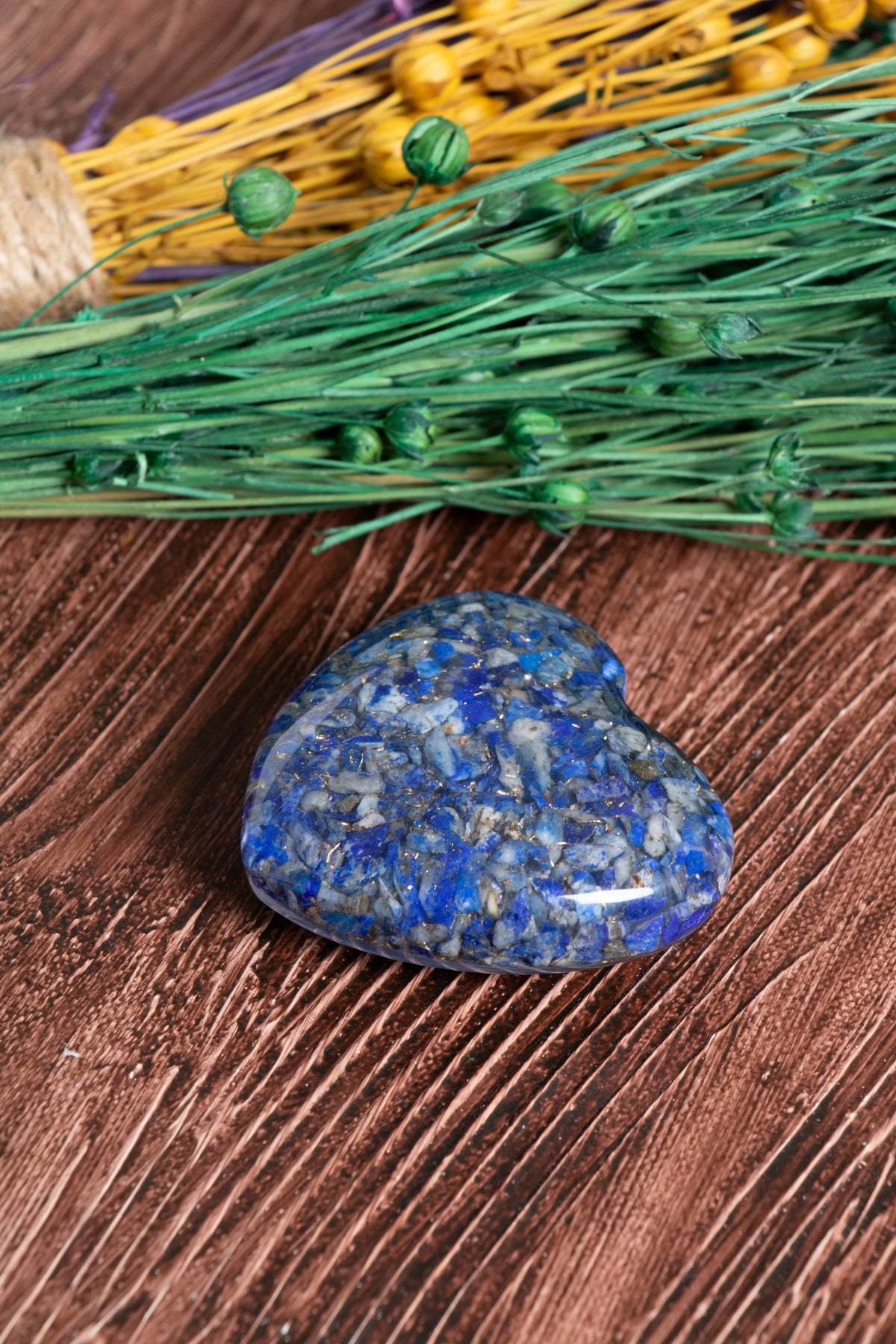 Image of Sertifikalı Lapis Lazuli Doğal Taş Bilgelik ve Karar Alma Kalbi S.K: 0041