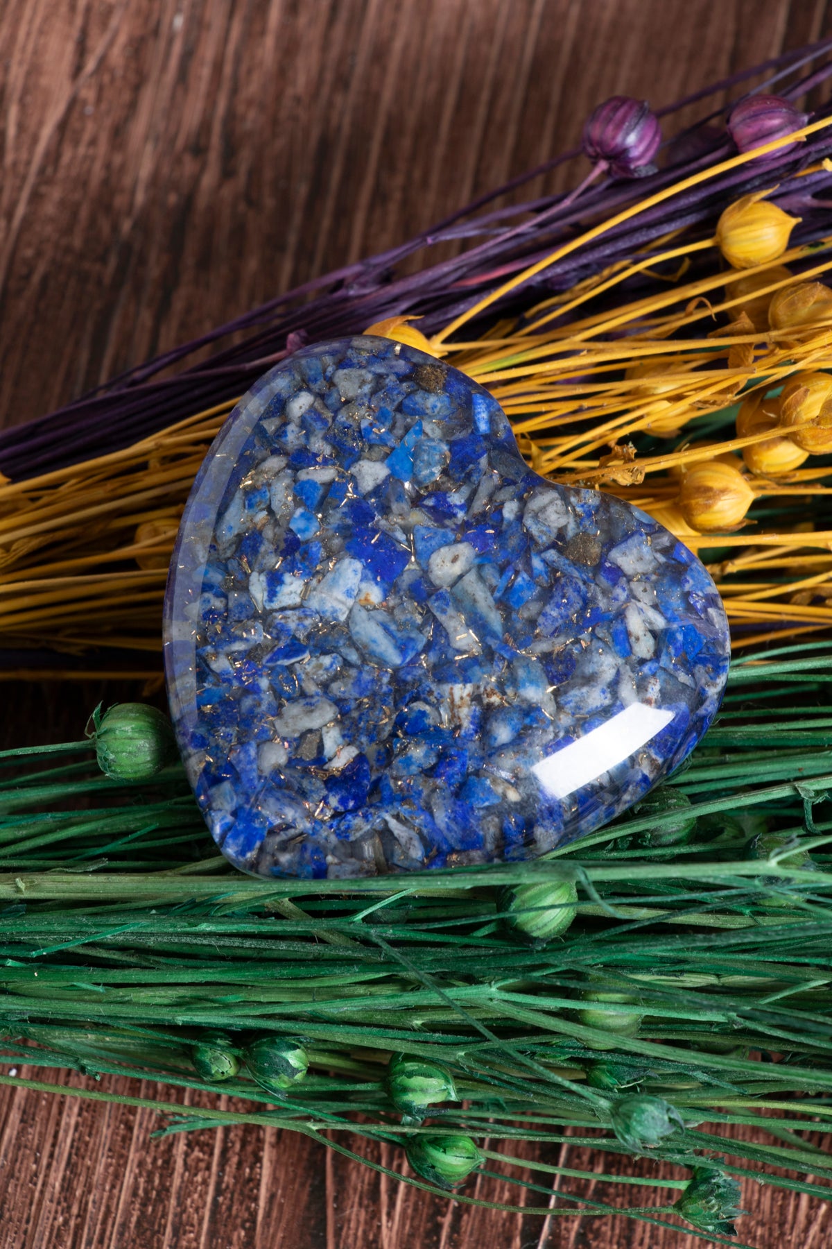 Image of Sertifikalı Lapis Lazuli Doğal Taş Bilgelik ve Karar Alma Kalbi S.K: 0041