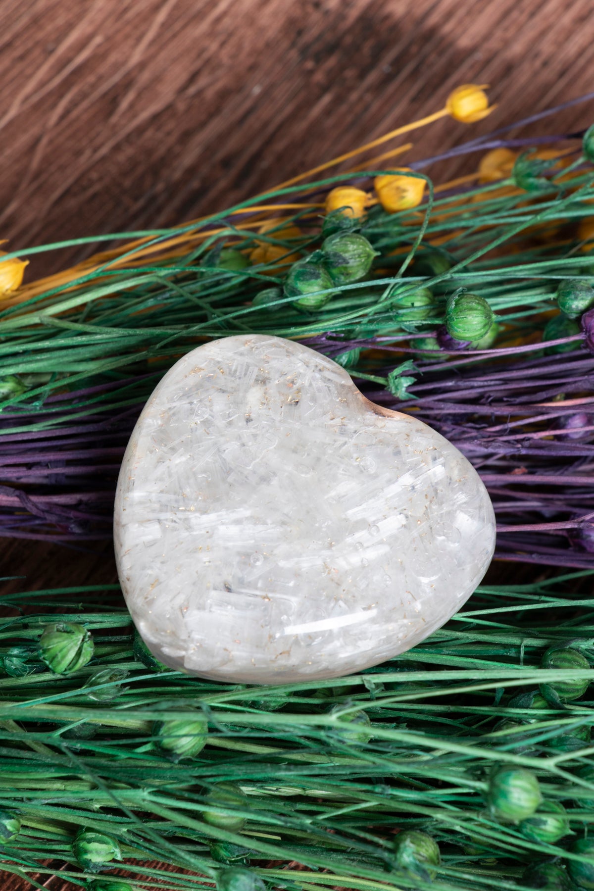 Image of Sertifikalı Selenit Doğal Taş Arınma ve Duygusal Temizlik Kalbi S.K: 0043