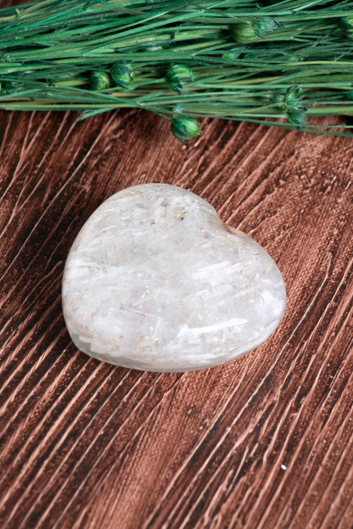 Image of Sertifikalı Selenit Doğal Taş Arınma ve Duygusal Temizlik Kalbi S.K: 0043