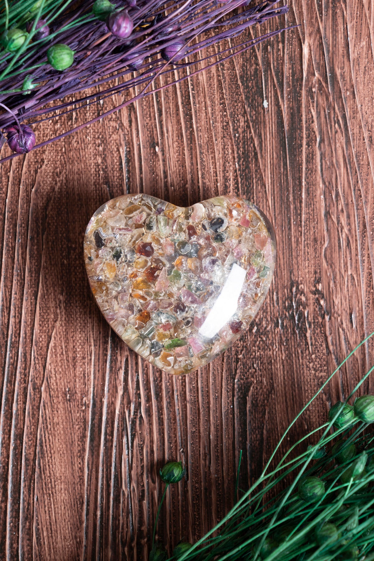 Image of Sertifikalı Turmalin Doğal Taş Rezonans Dengeleyici Kalp S.K: 0048