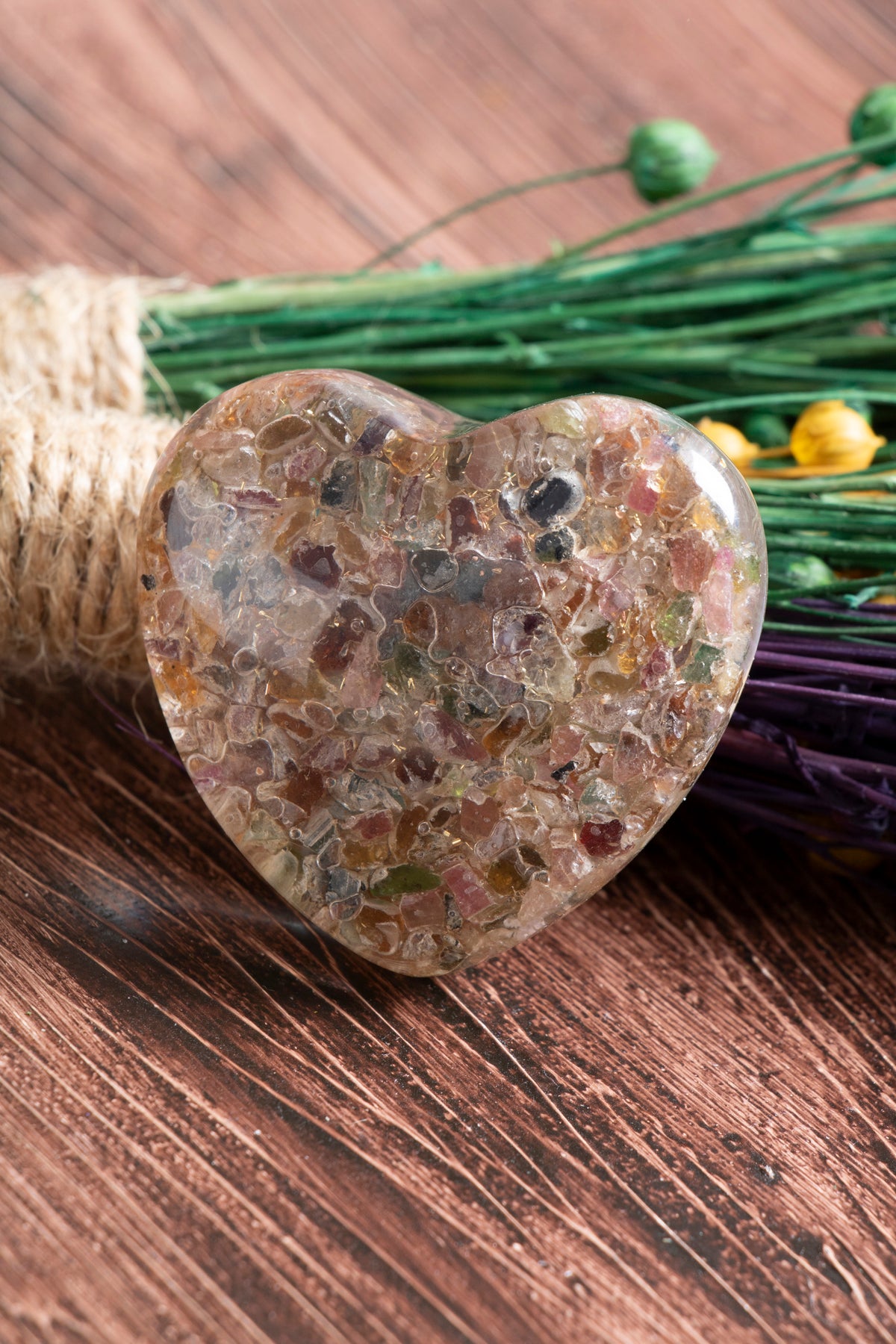 Image of Sertifikalı Turmalin Doğal Taş Rezonans Dengeleyici Kalp S.K: 0048