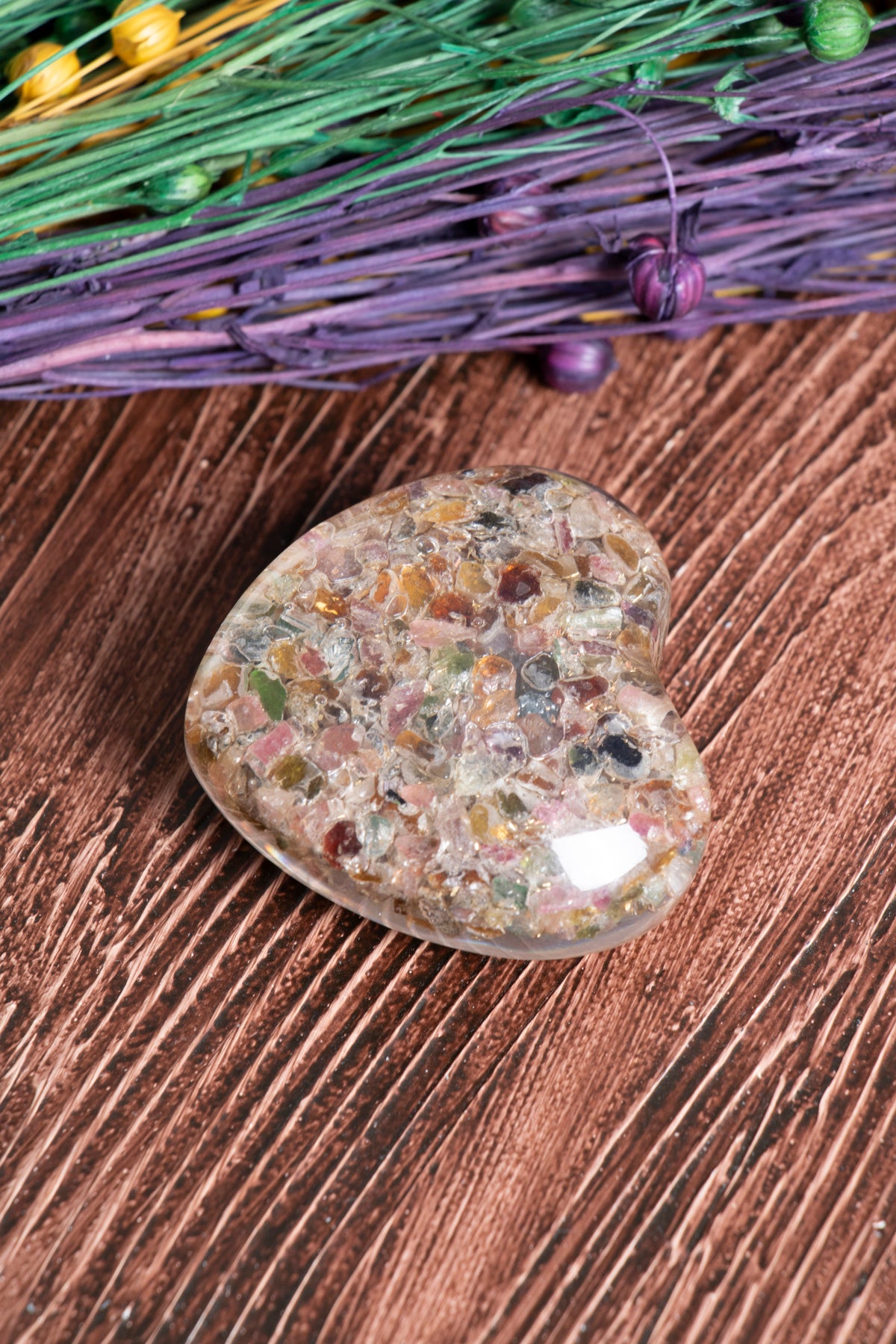 Image of Sertifikalı Turmalin Doğal Taş Rezonans Dengeleyici Kalp S.K: 0048