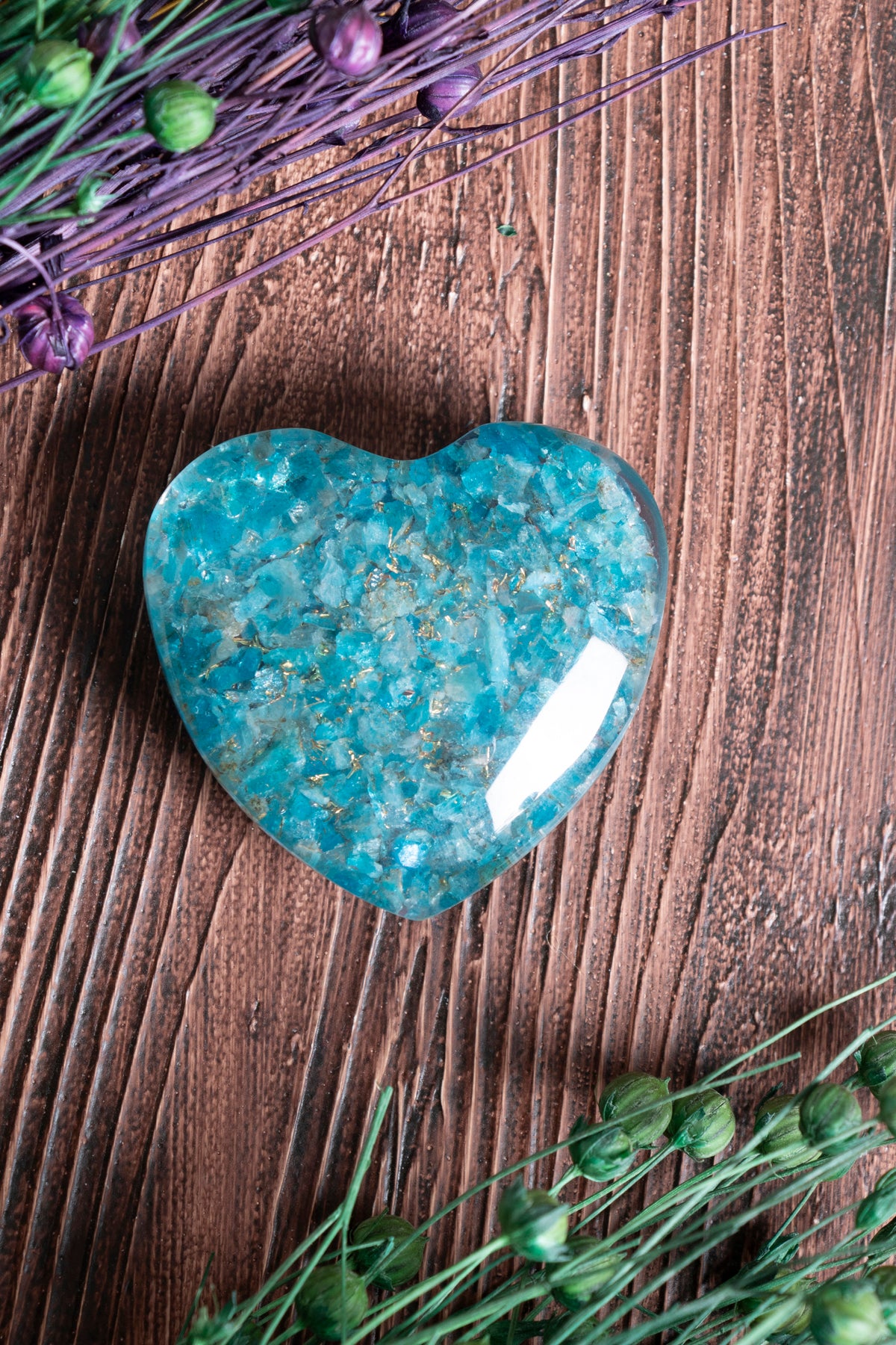 Image of Sertifikalı Apatit Doğal Taş İlham, Denge ve Özgüven Kalbi S.K: 0049