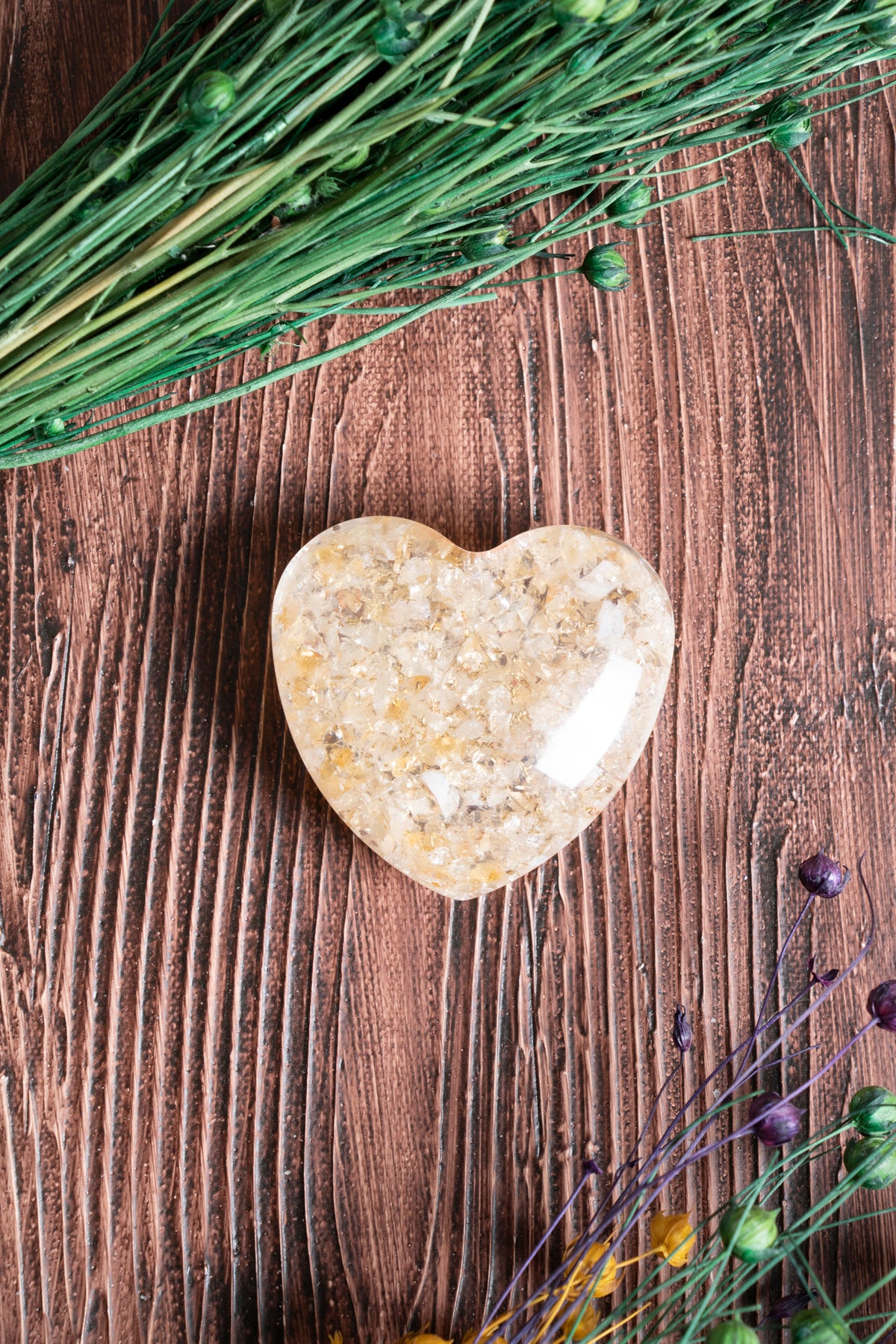 Image of Sertifikalı Sitrin Doğal Taş Zenginlik Kalbi S.K: 0052