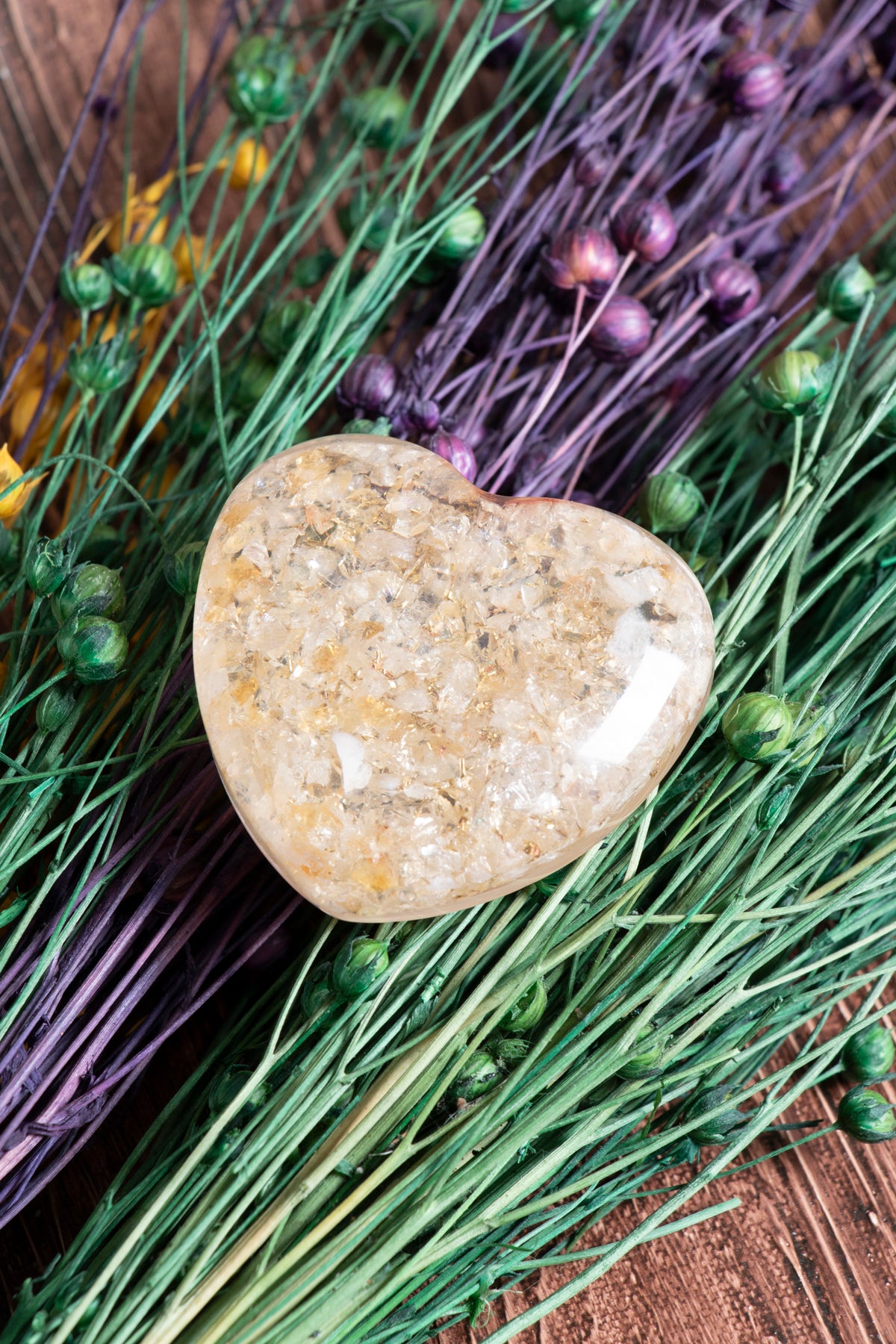 Image of Sertifikalı Sitrin Doğal Taş Zenginlik Kalbi S.K: 0052