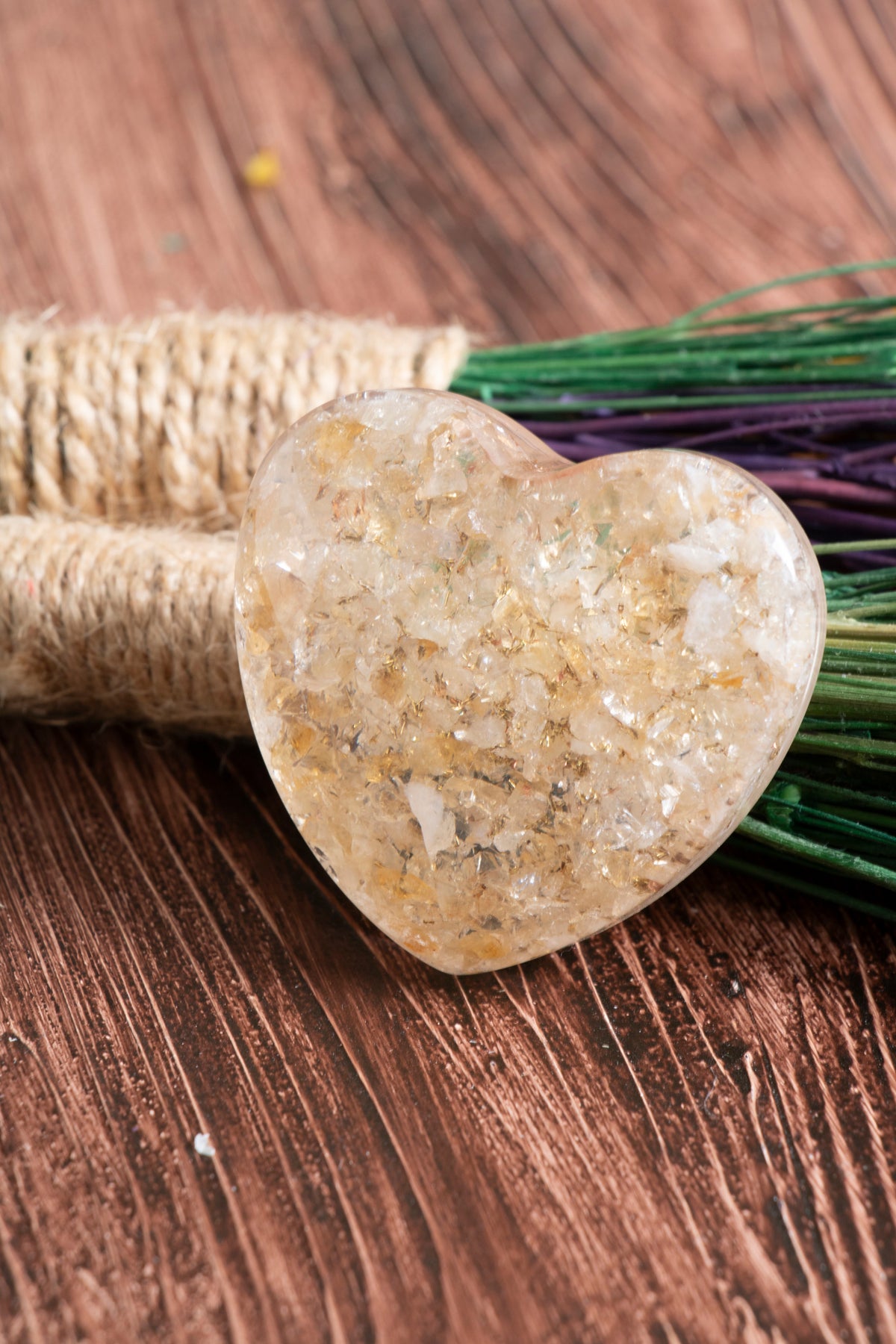 Image of Sertifikalı Sitrin Doğal Taş Zenginlik Kalbi S.K: 0052