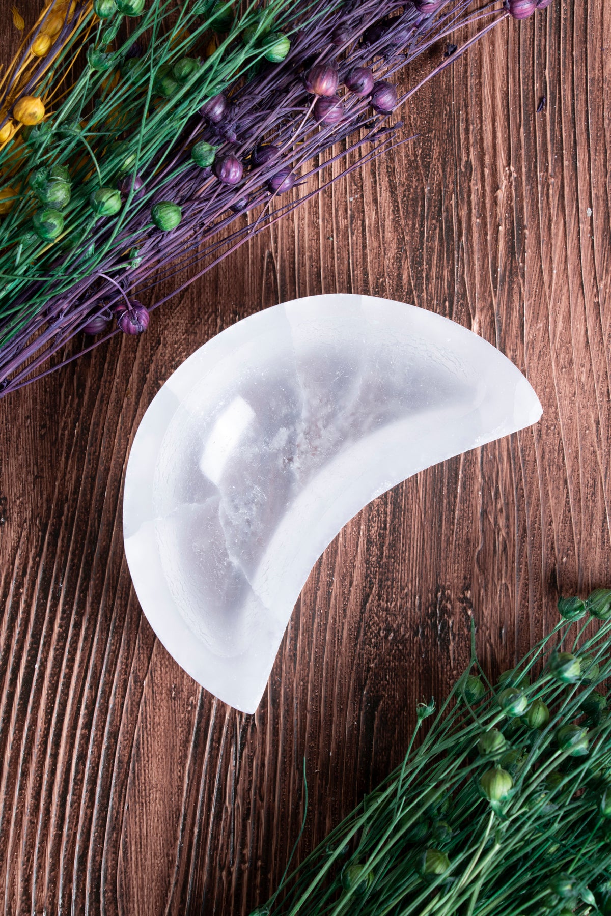 Image of Sertifikalı Selenit Doğal Taş Enerji Temizleme Tabağı S.K: 0057