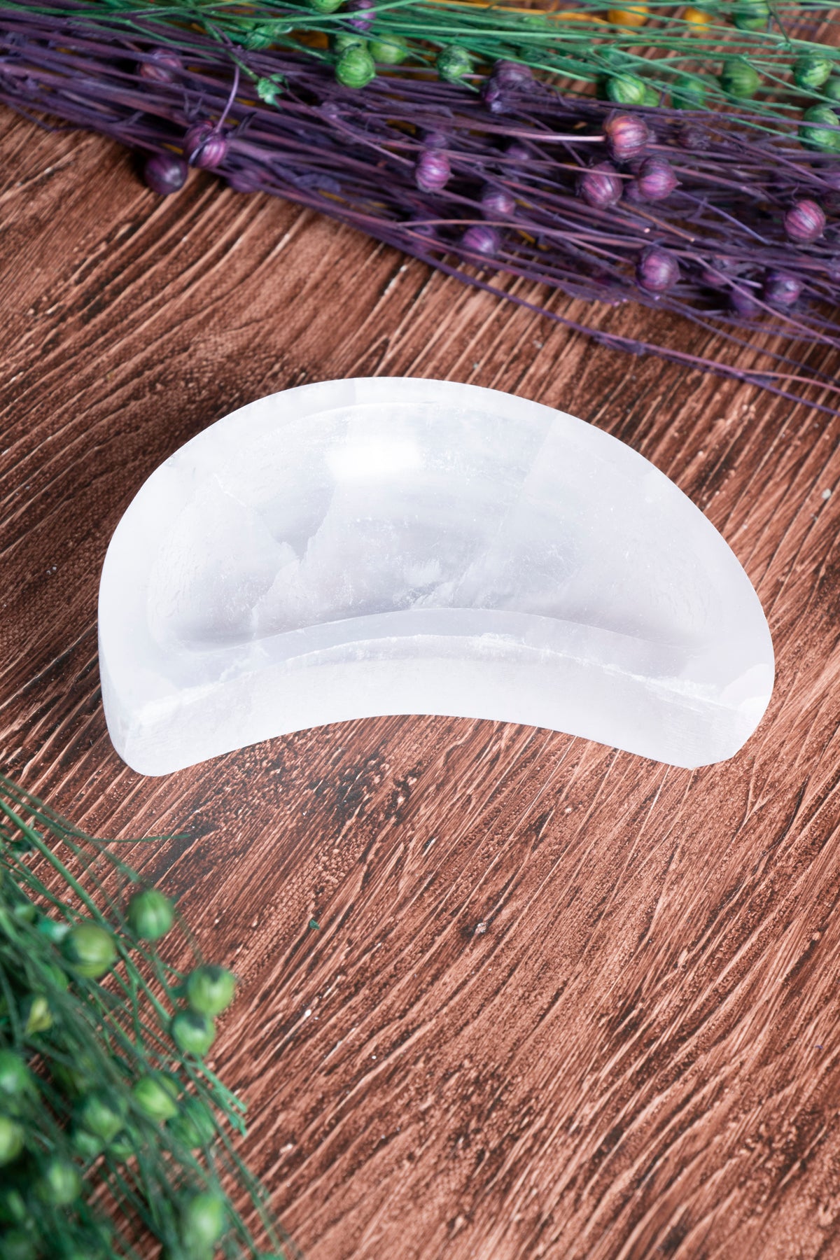 Image of Sertifikalı Selenit Doğal Taş Enerji Temizleme Tabağı S.K: 0057