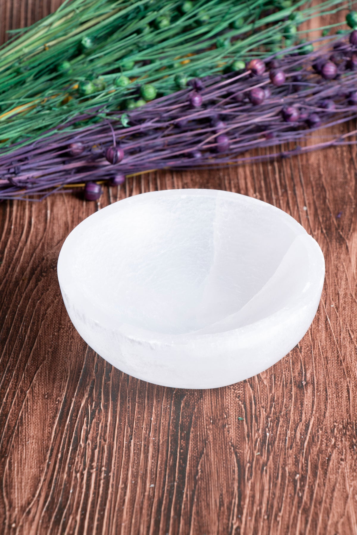 Image of Sertifikalı Selenit Doğal Taş Enerji Temizleme Tabağı S.K: 0060