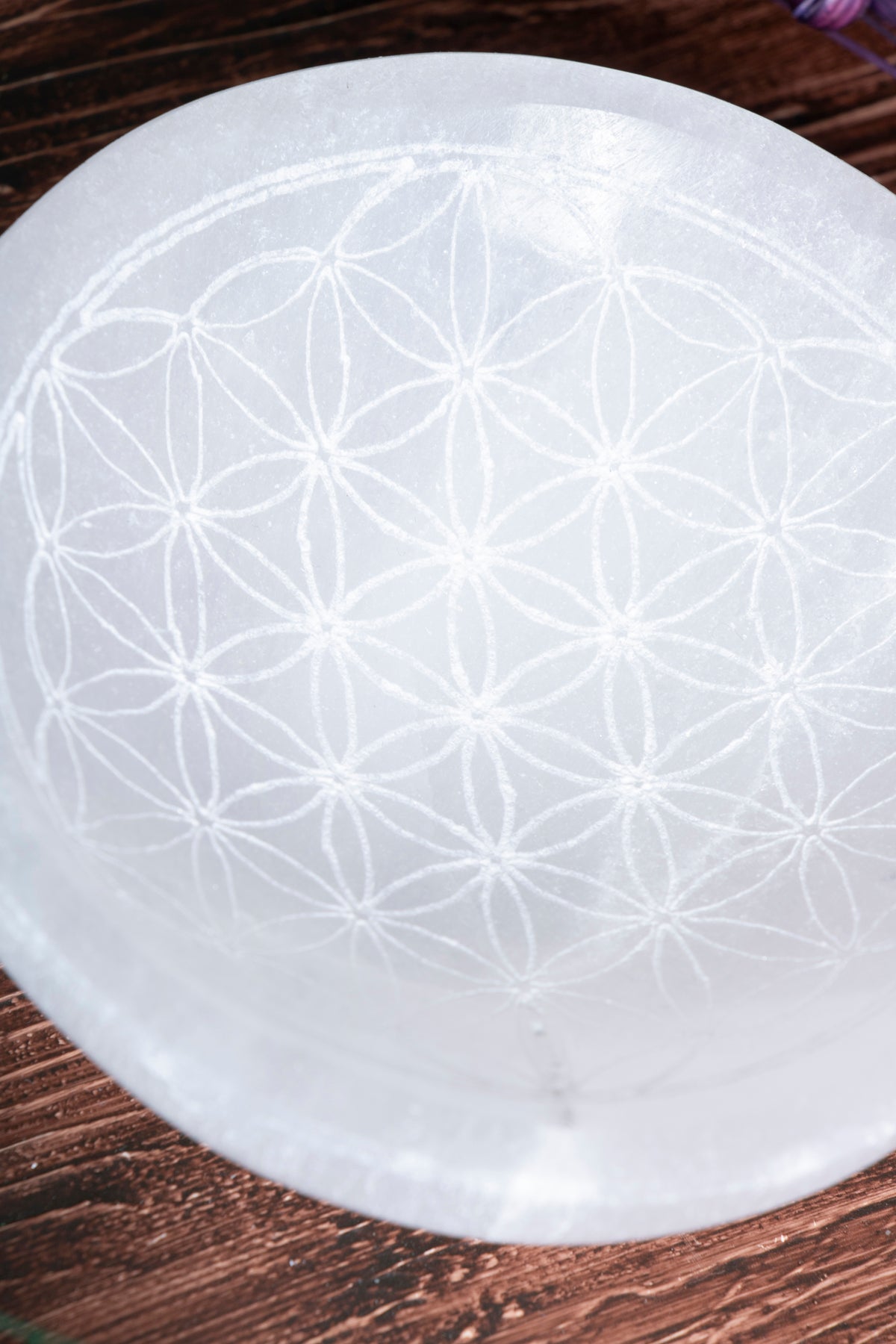 Image of Sertifikalı Selenit Doğal Taş Desenli Enerji Temizleme Tabağı S.K: 0061