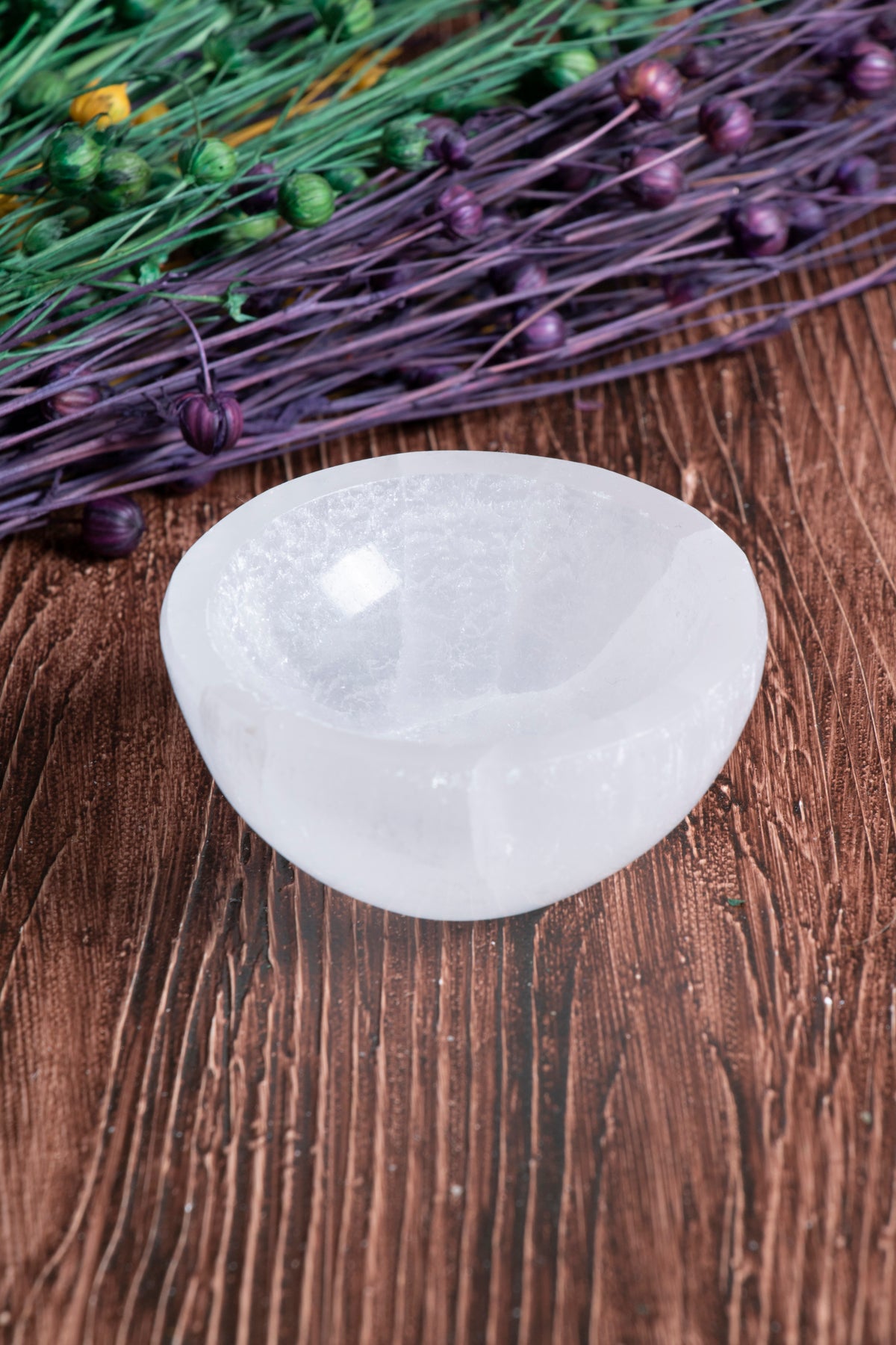 Image of Sertifikalı Selenit Doğal Taş Yuvarlak Enerji Temizleme Tabağı S.K: 0062