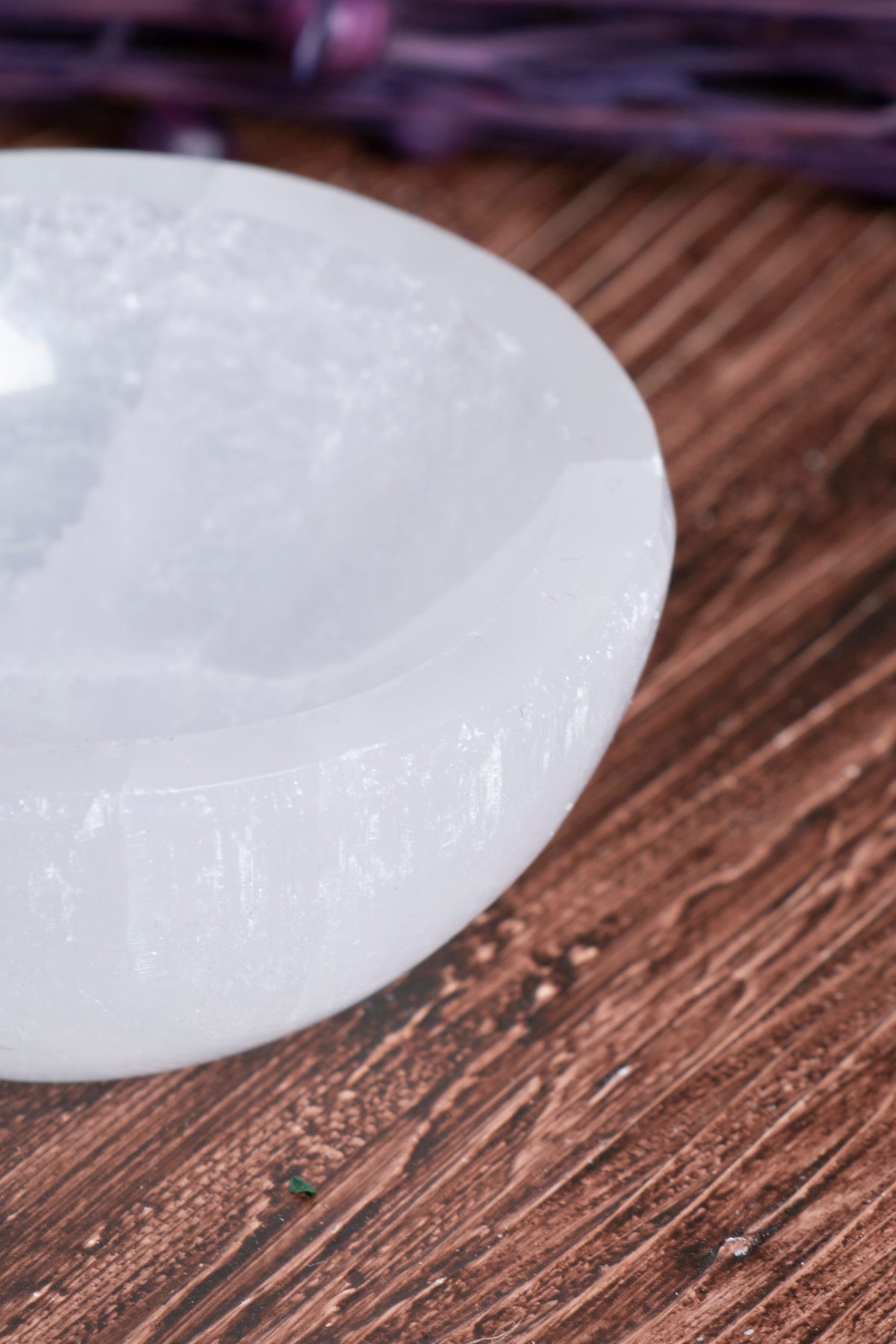 Image of Sertifikalı Selenit Doğal Taş Yuvarlak Enerji Temizleme Tabağı S.K: 0062