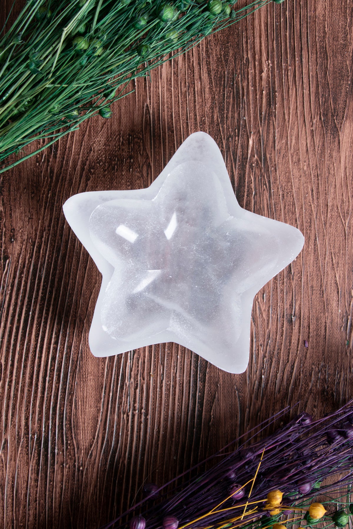 Image of Sertifikalı Selenit Doğal Taş Dilek Yıldızı Tabak S.K: 0067