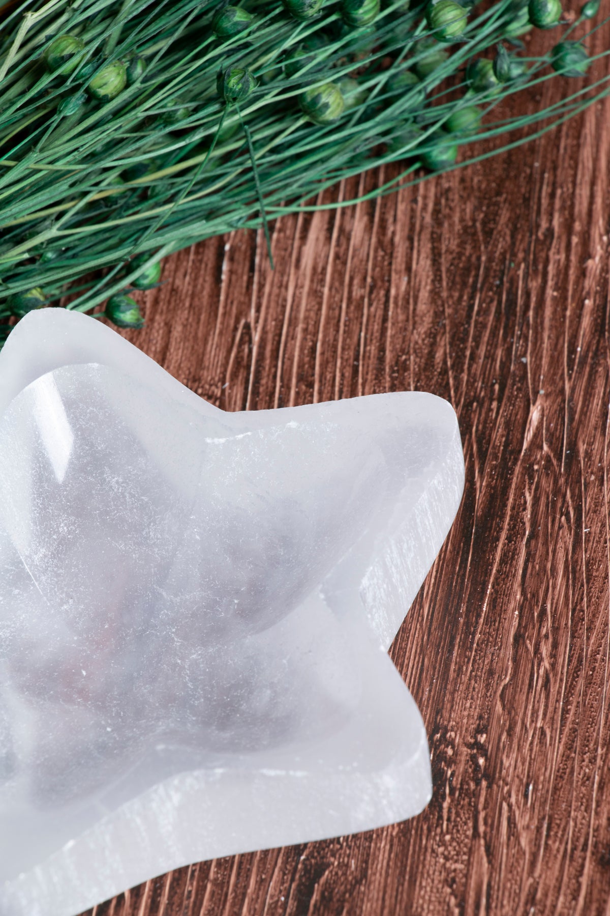 Image of Sertifikalı Selenit Doğal Taş Dilek Yıldızı Tabak S.K: 0067