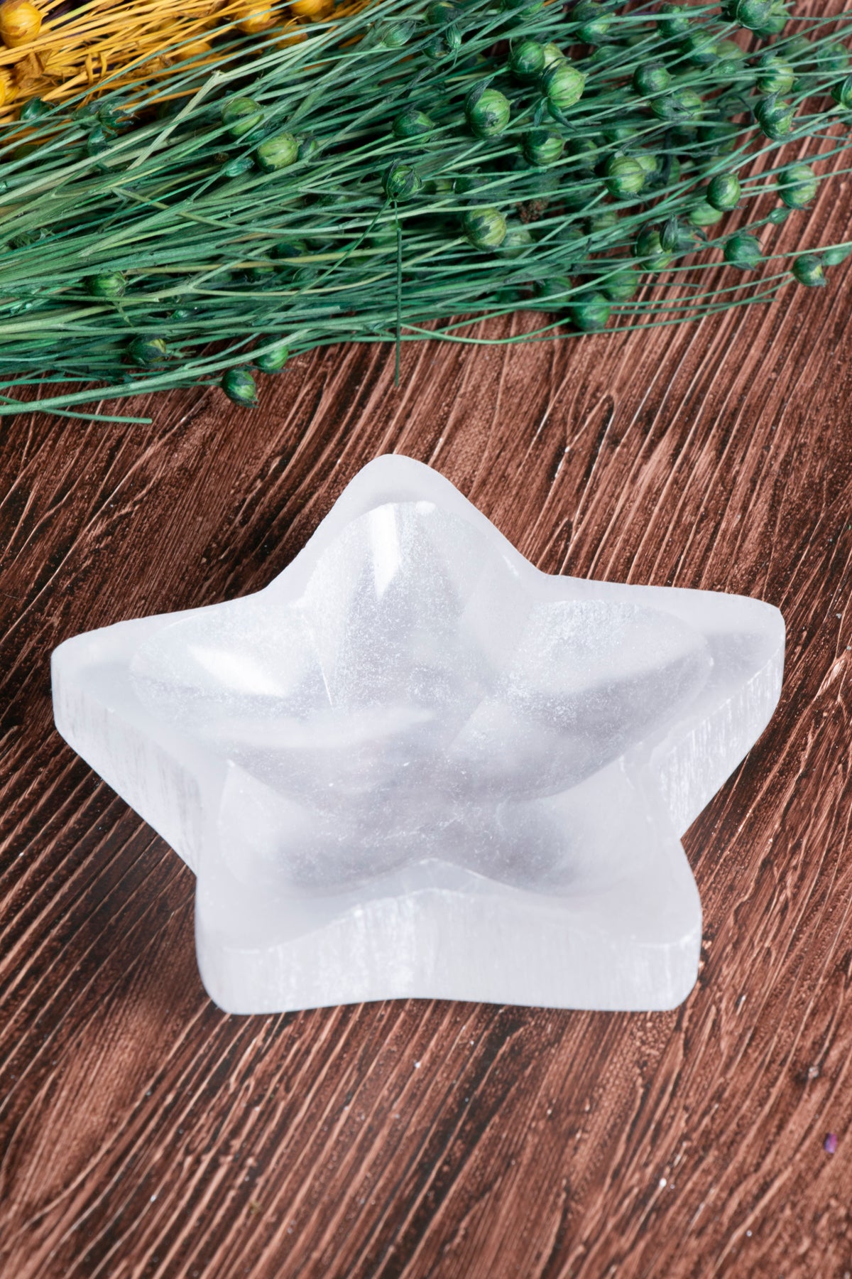 Image of Sertifikalı Selenit Doğal Taş Dilek Yıldızı Tabak S.K: 0067