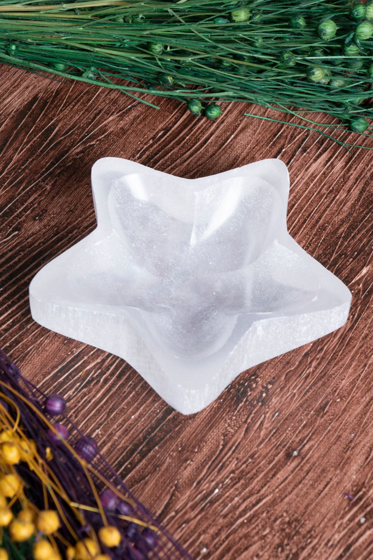 Image of Sertifikalı Selenit Doğal Taş Dilek Yıldızı Tabak S.K: 0067