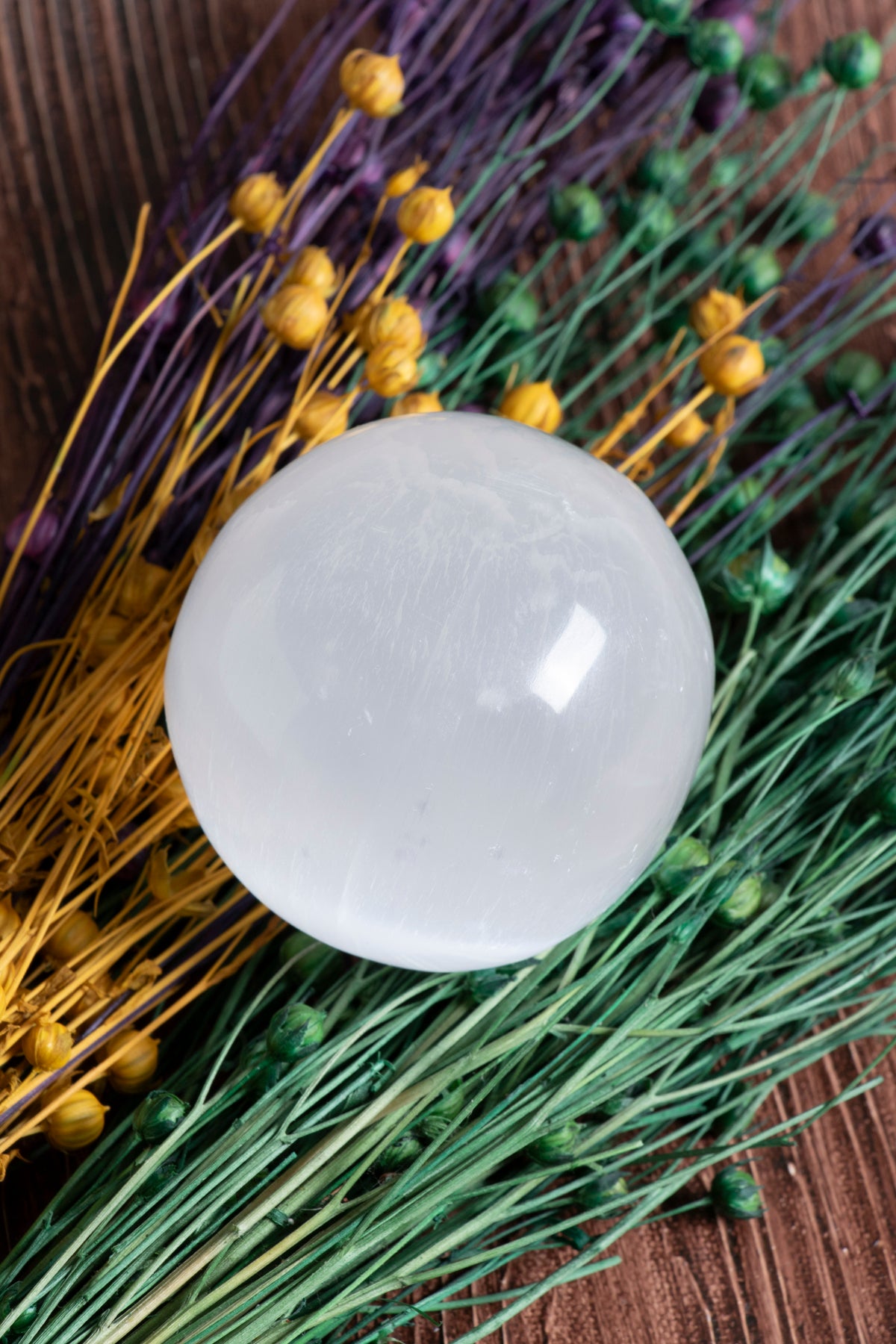 Image of Sertifikalı Ruh Gözü Selenit Küre no.2 S.K: 0068