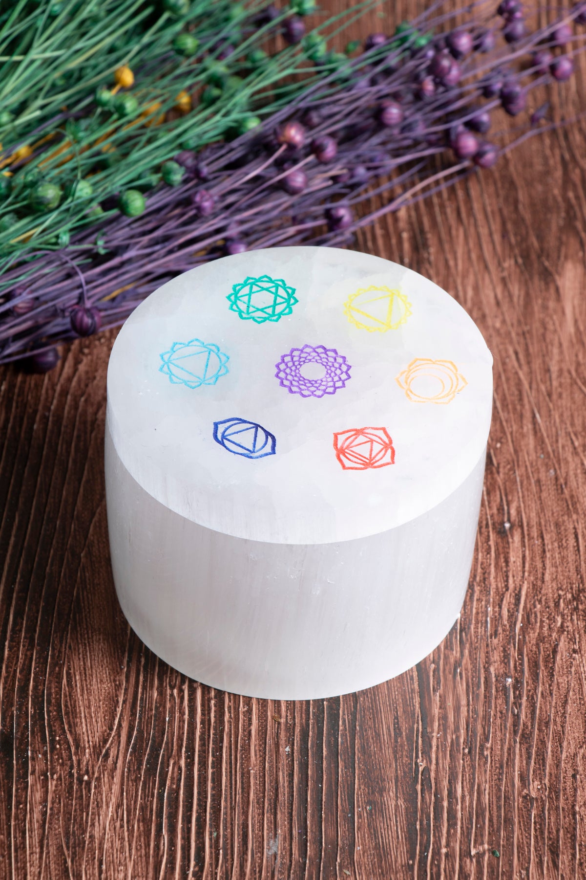 Image of Sertifikalı Selenit Çakra Takı Kutusu (Arınma Sandığı) S.K: 0072