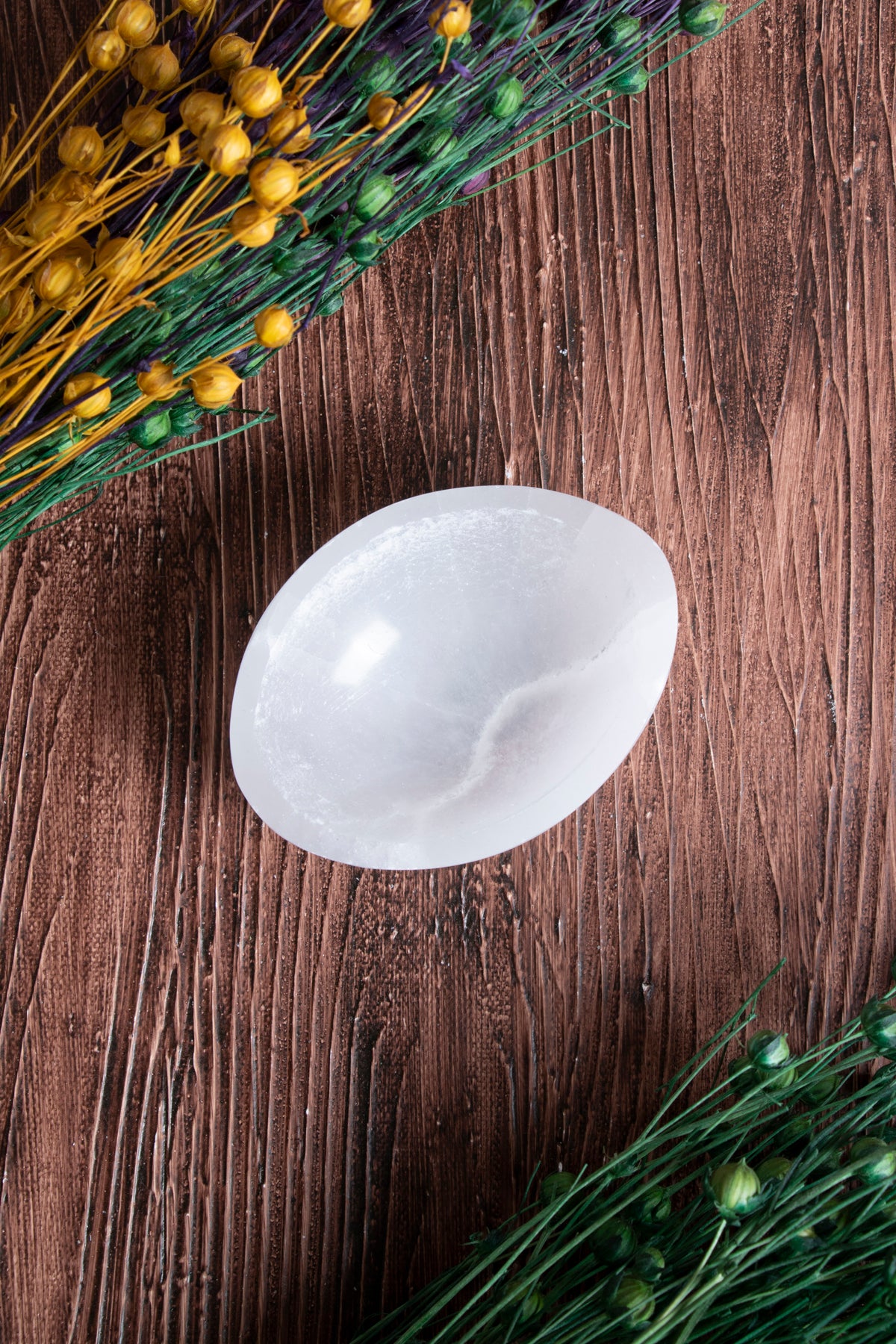 Image of Sertifikalı Doğal Taş Selenit Kolye - Bileklik Tabağı S.K: 0074