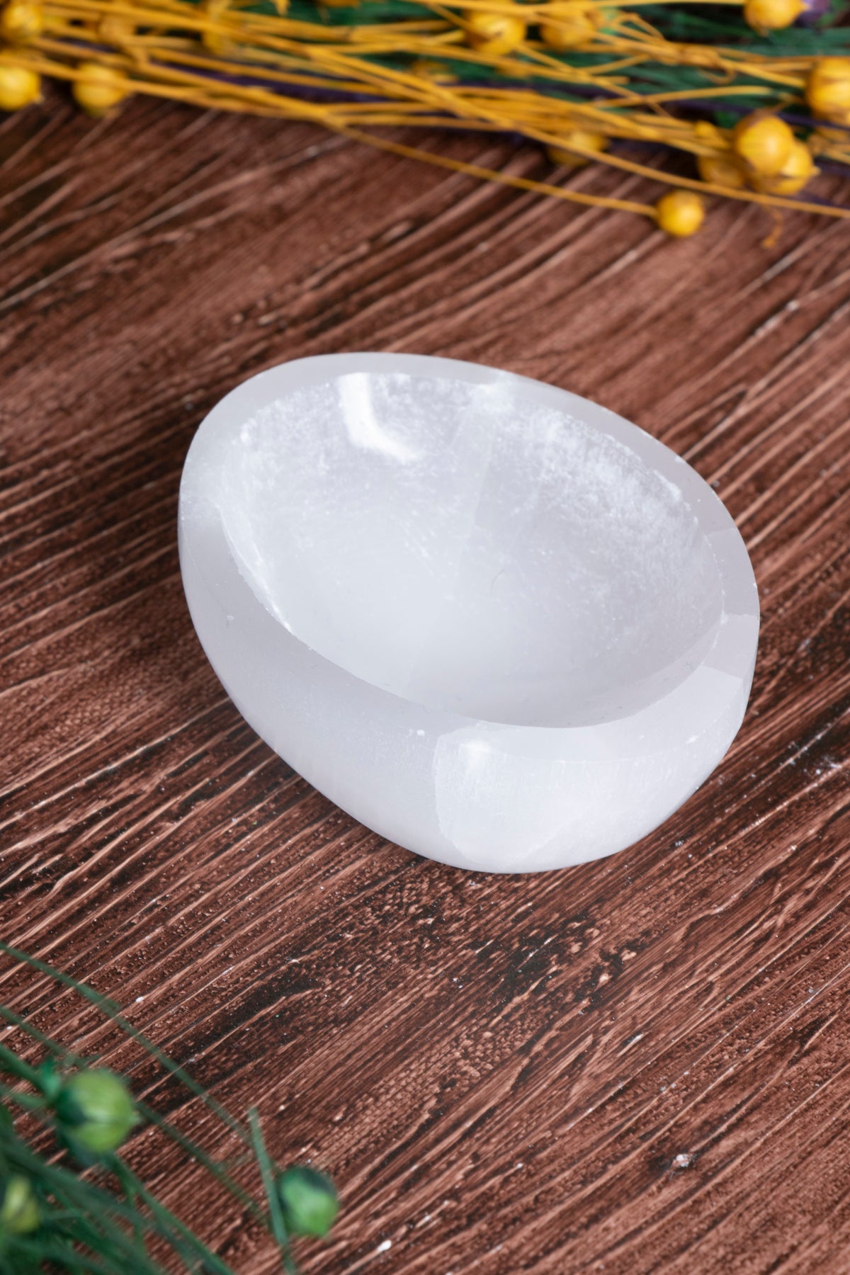 Image of Sertifikalı Doğal Taş Selenit Kolye - Bileklik Tabağı S.K: 0074