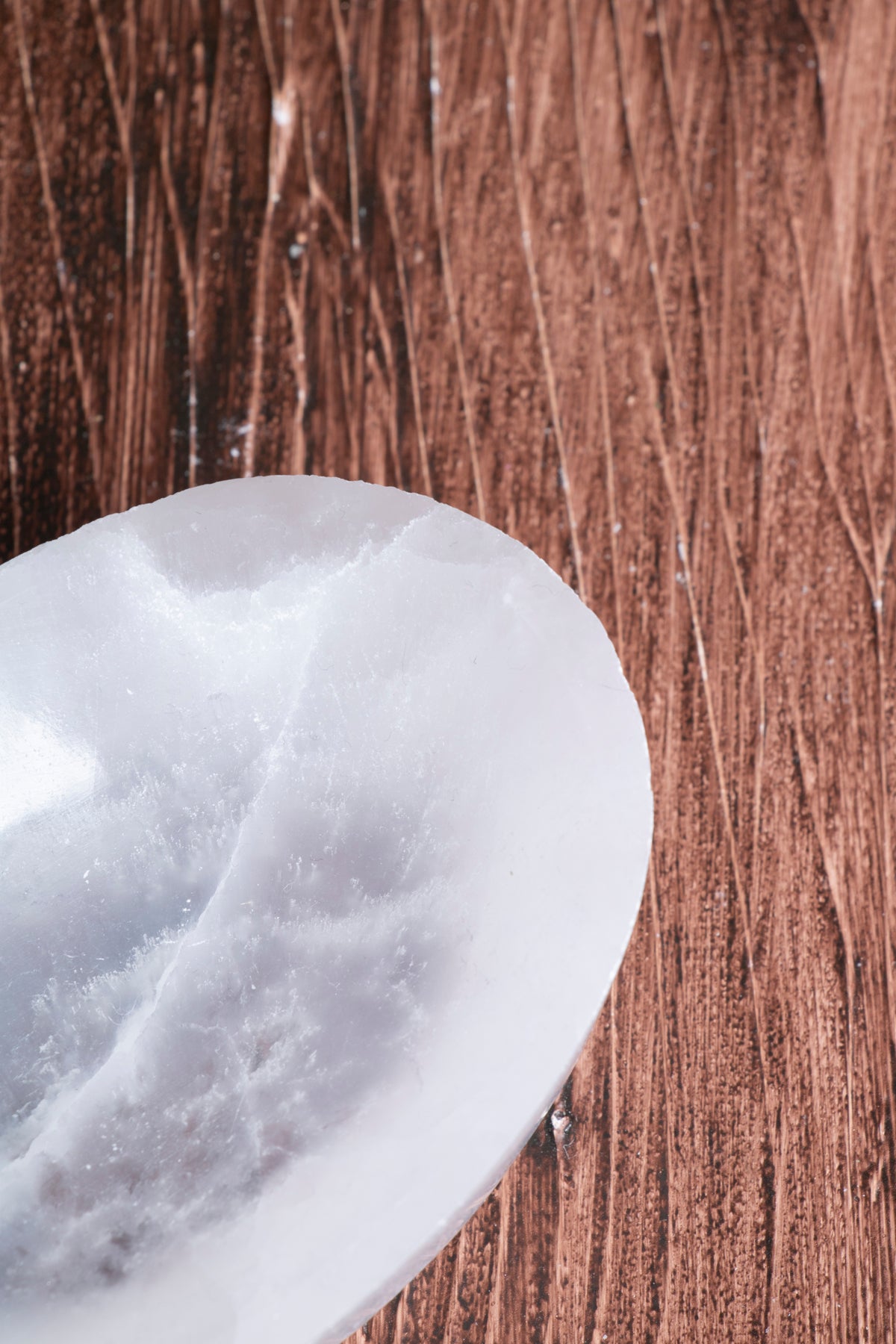 Image of Seryifikalı Doğal Taş Selenit Kolye - Bileklik Tabağı (Elips Selenit Tabak no.2) S.K: 0075