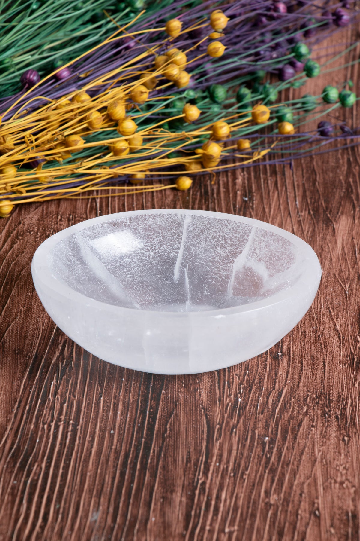 Image of Sertifikalı Doğal Taş Selenit Kolye - Bileklik Tabağı (Elips Selenit Tabak no.3) S.K: 0076