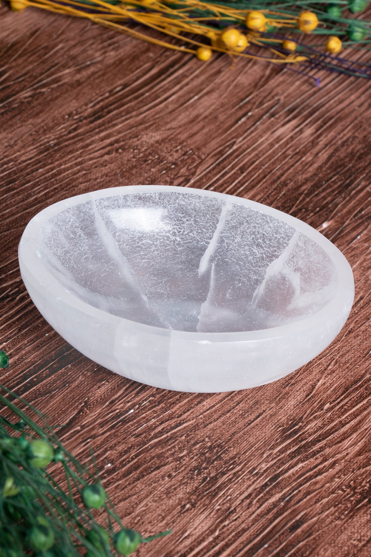 Image of Sertifikalı Doğal Taş Selenit Kolye - Bileklik Tabağı (Elips Selenit Tabak no.3) S.K: 0076