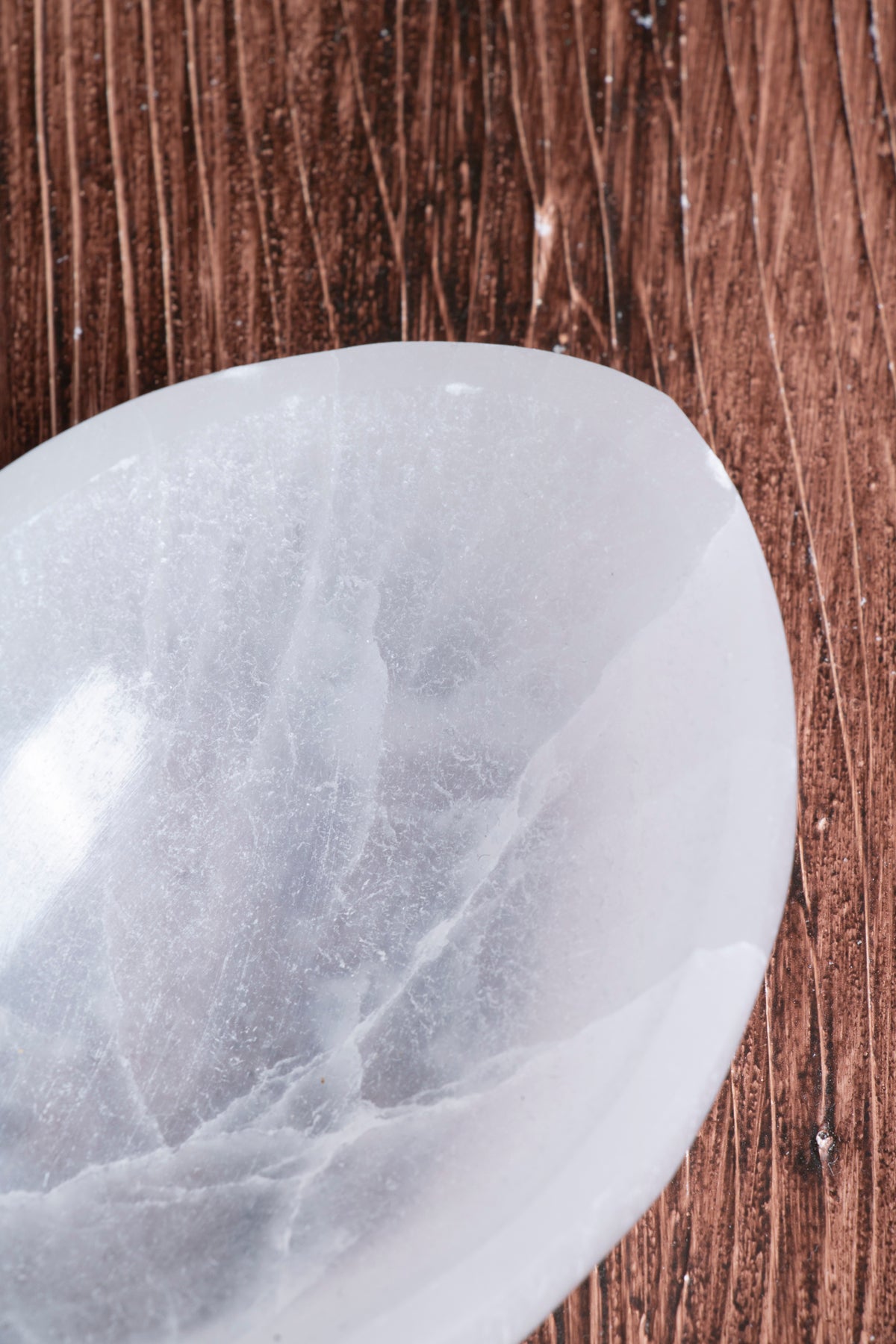 Image of Sertifikalı Selenit Doğal Taş Kolye - Bileklik Enerji Banyosu (Elips Selenit Tabak no.4) S.K: 0077