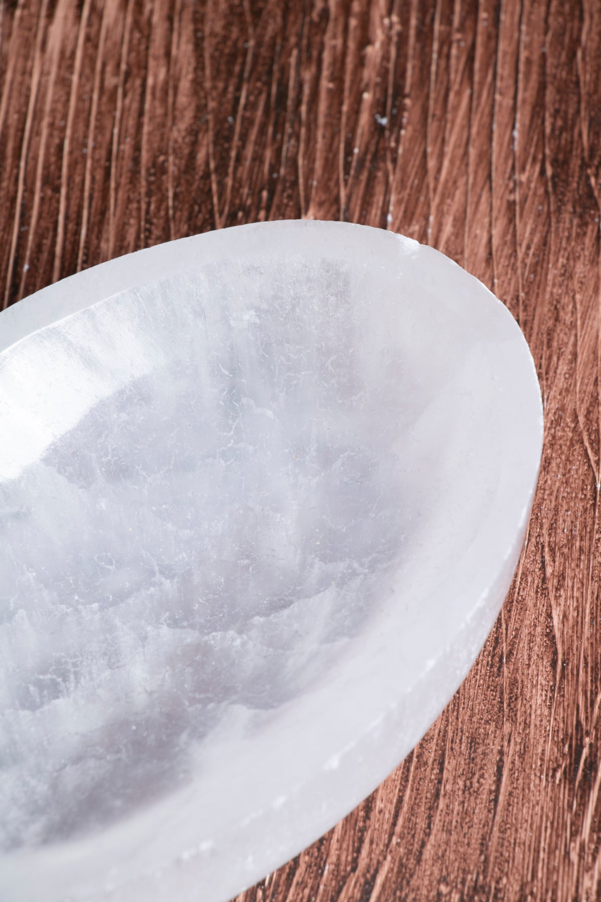 Image of Sertifikalı Selenit Doğal Taş Kolye - Bileklik Enerji Banyosu (Elips Selenit Tabak no.5) S.K: 0078