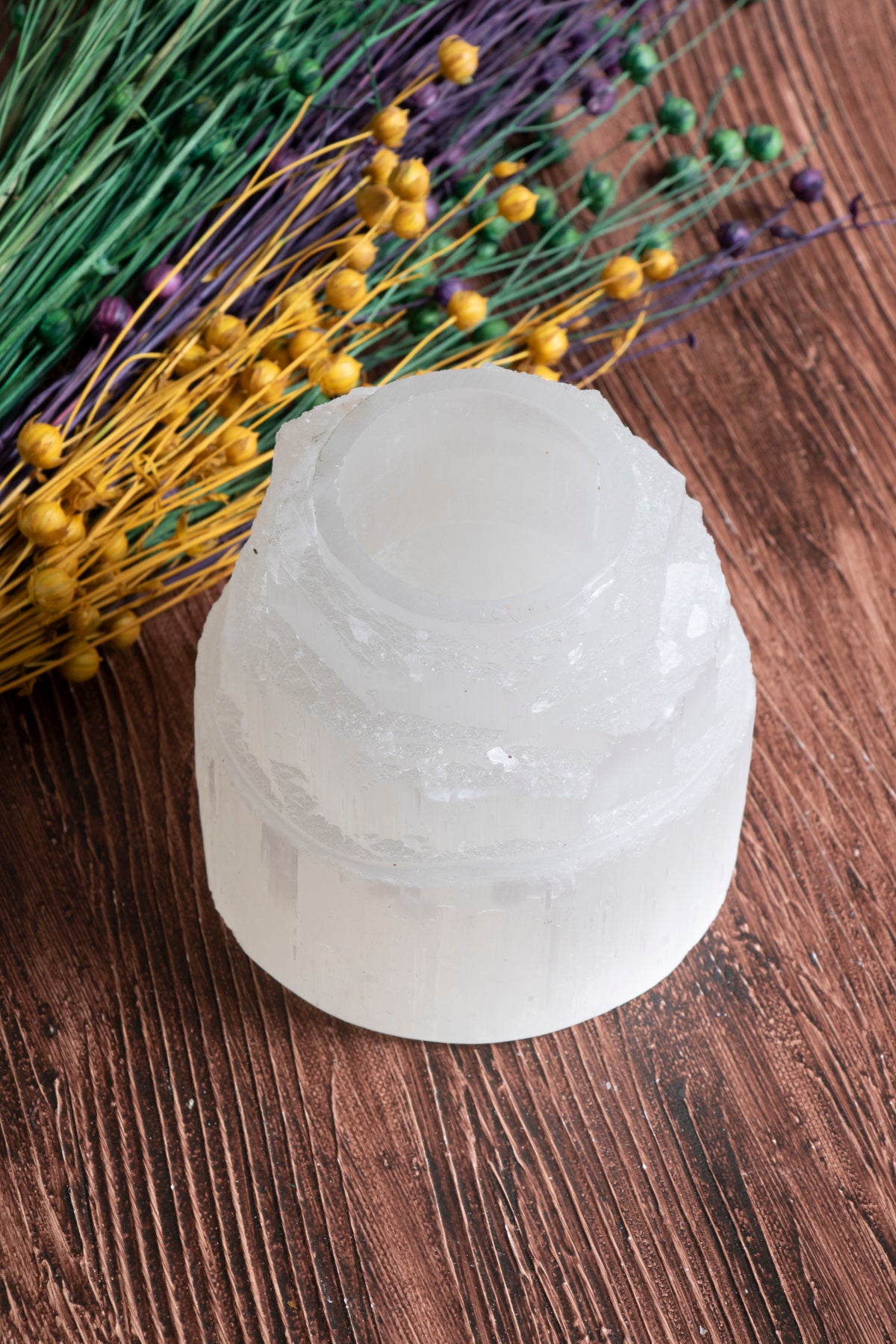 Image of Sertifikalı Selenit Dekoratif Mumluk (Evinizin Enerji Filtresi) S.K: 0079